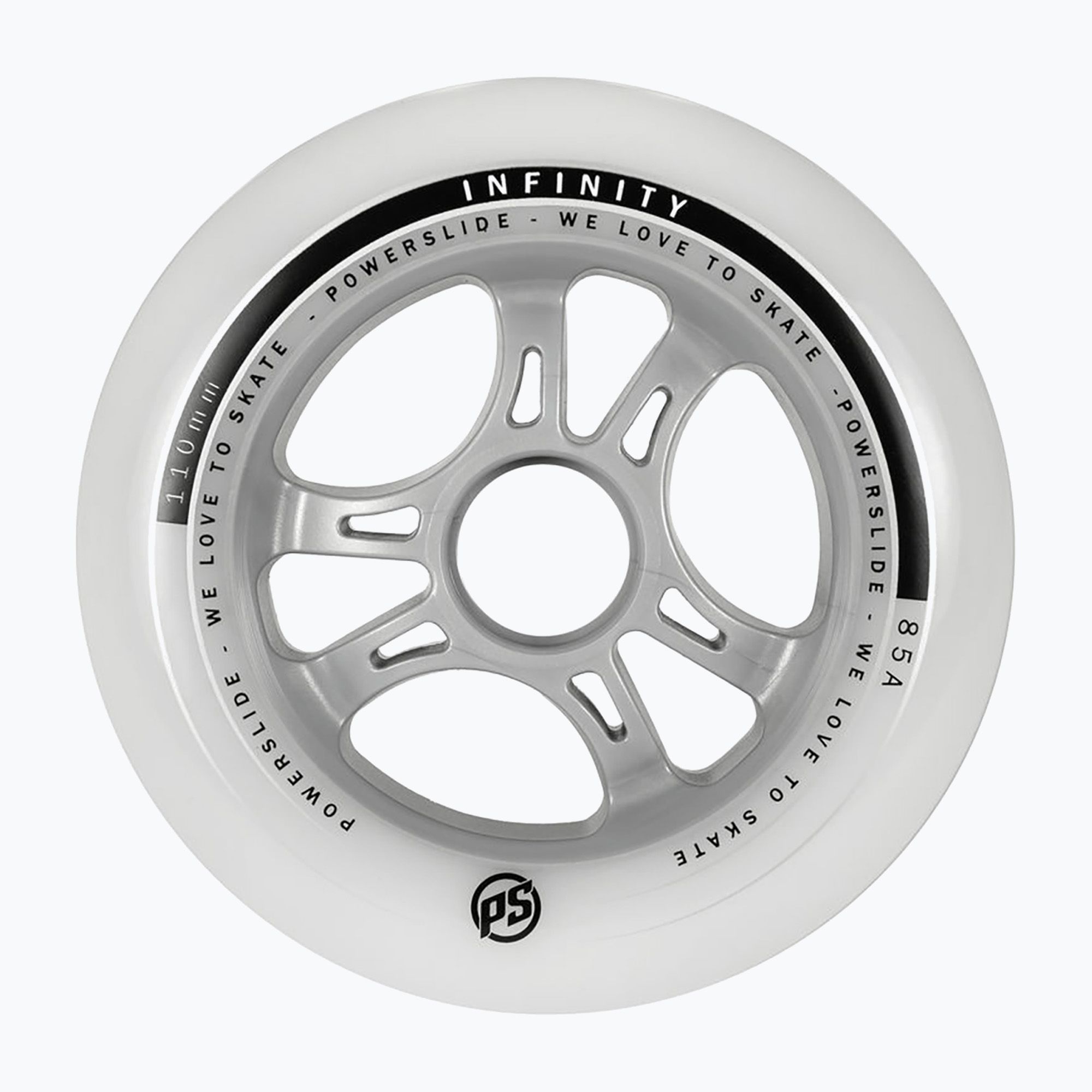 Kółka do rolek Powerslide Infinity 110 mm/85A 4 szt. white 