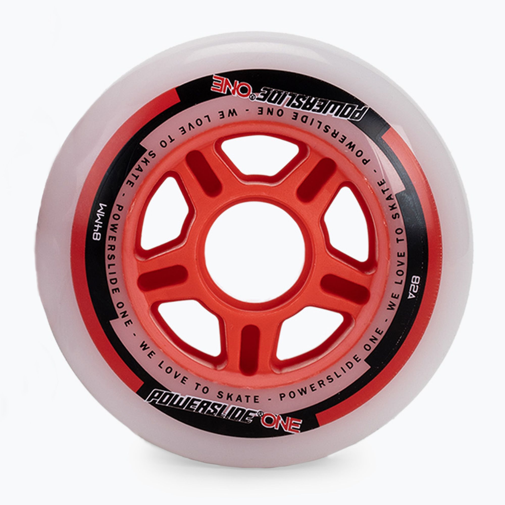 Kółka do rolek z łożyskami Powerslide PS One Spacer/Bearings 84 mm/82A 8 szt. red 