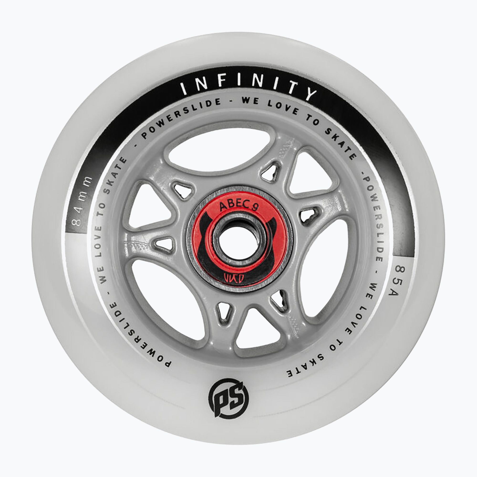 Kółka do rolek Powerslide Infinity 84 RTR ABEC9/Spacer 4 szt. grey 