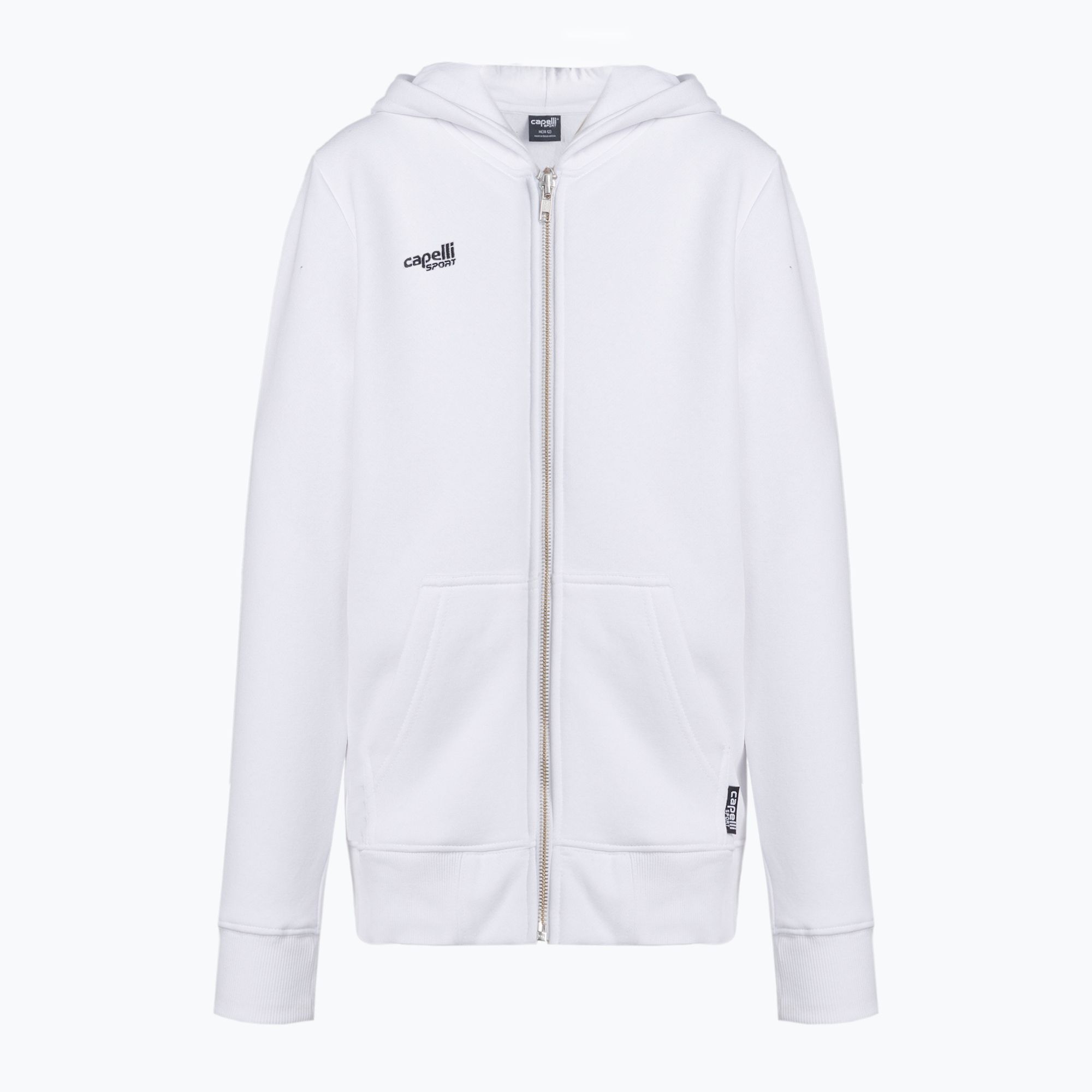 Bluza piłkarska dziecięca Capelli Basics Youth Zip Hoodie white 