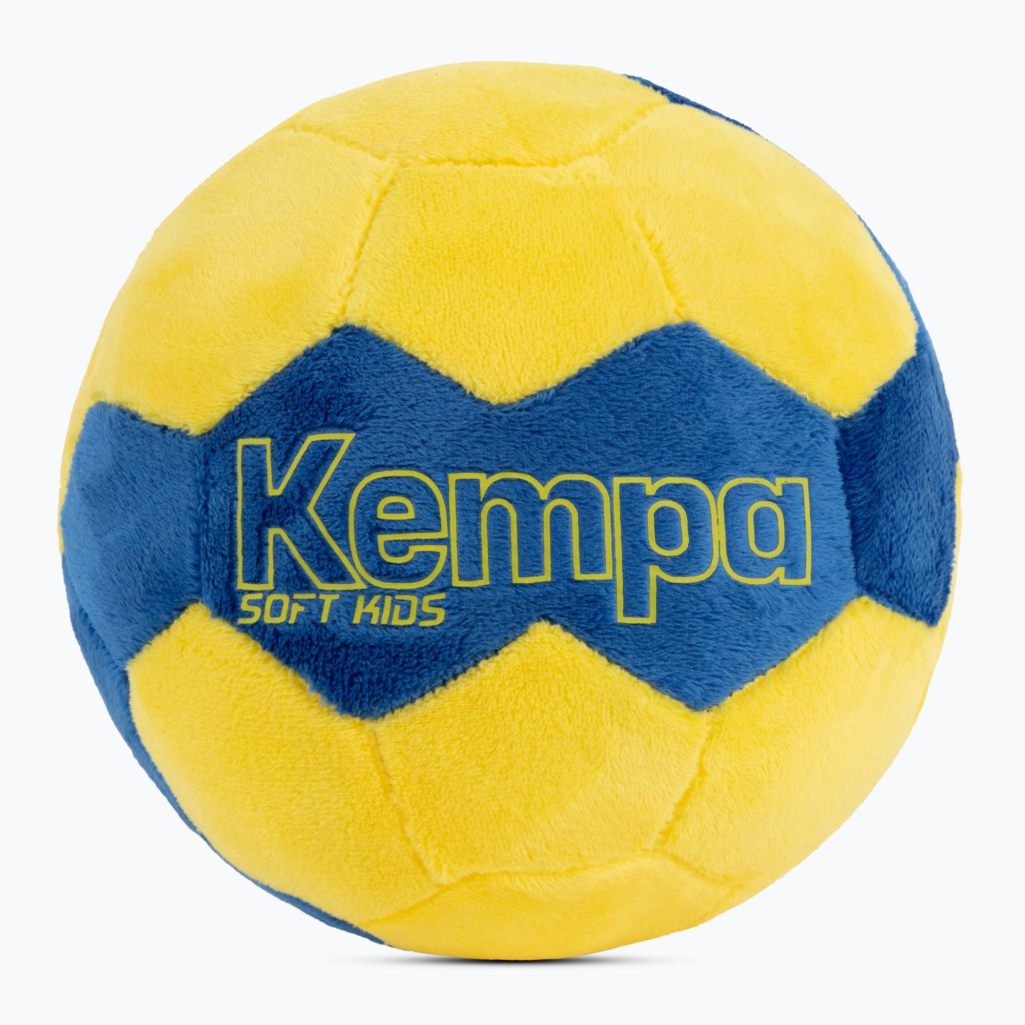 Piłka do piłki ręcznej dziecięca Kempa Soft Kids niebieska/neonowa żółta rozmiar 0 