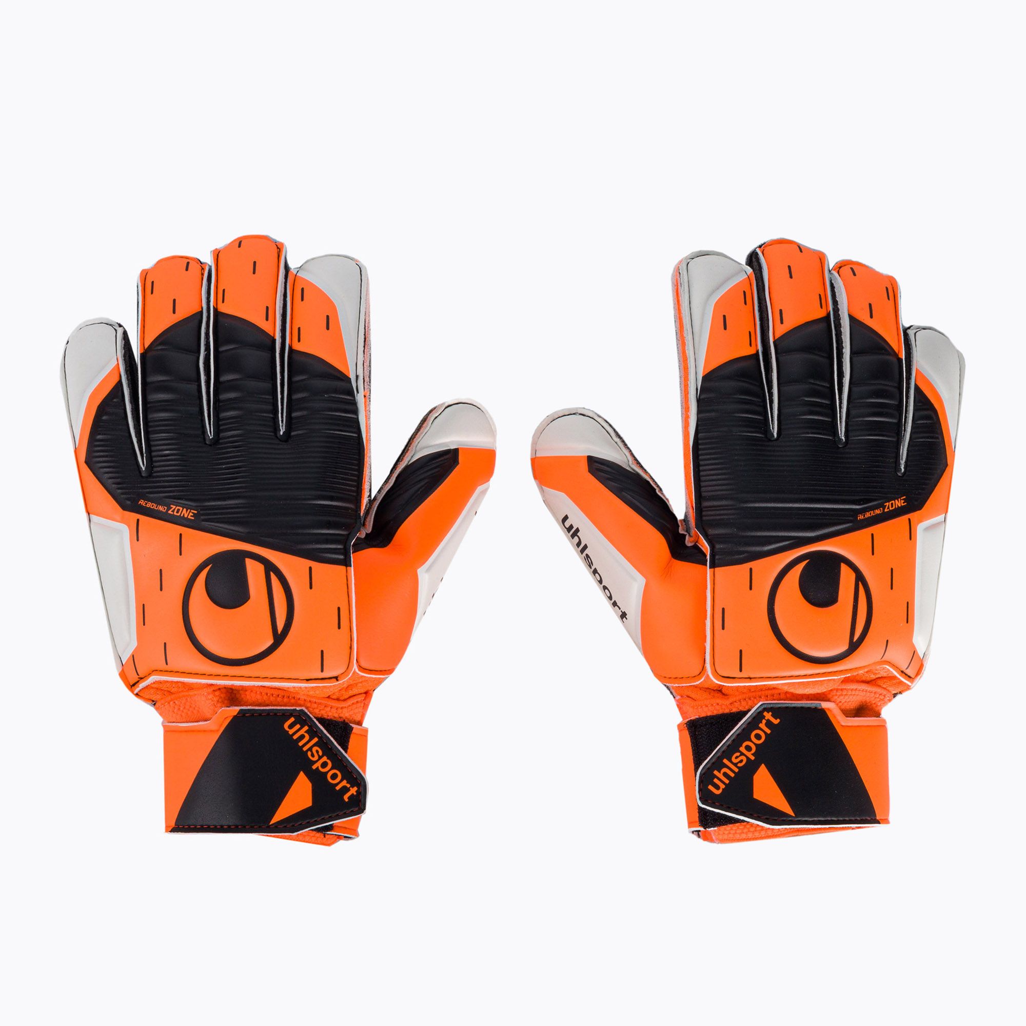 Rękawice bramkarskie uhlsport Soft Resist+ Flex Frame neonowe pomarańczowe/ białe/czarne 
