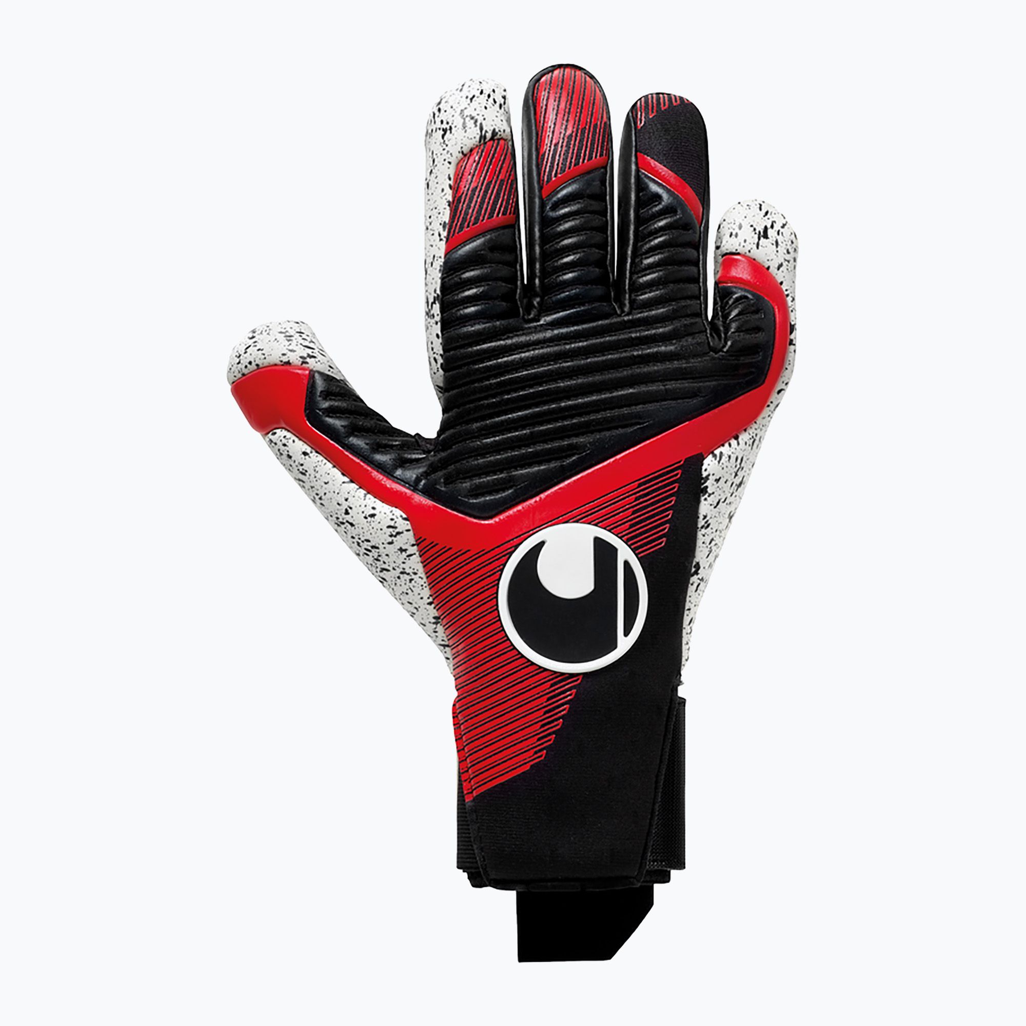 Rękawice bramkarskie uhlsport Powerline Supergrip+ czarne/czerwone/białe 