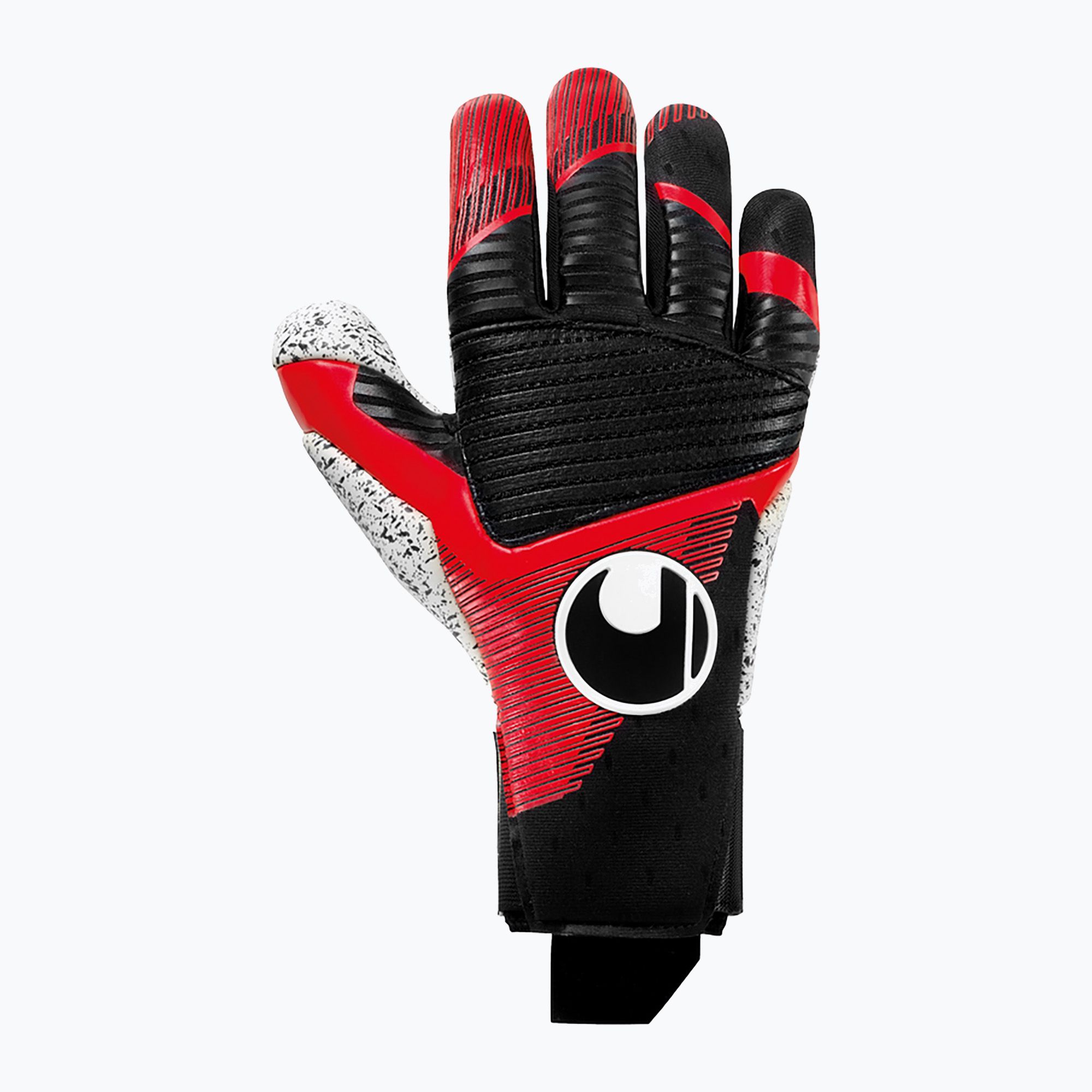 Rękawice bramkarskie uhlsport Powerline Supergrip+ Reflex czarne/czerwone/białe 