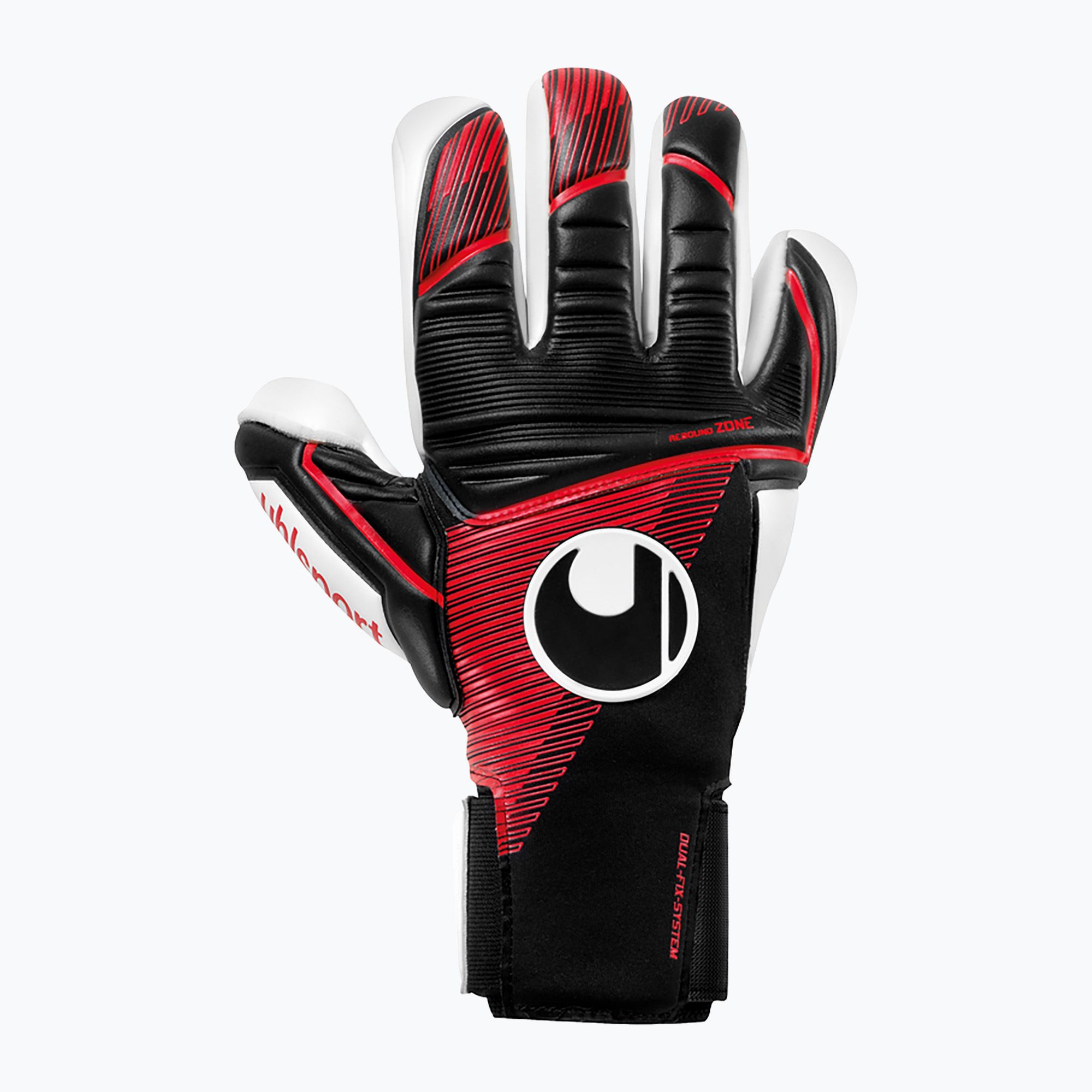 Rękawice bramkarskie dziecięce uhlsport Powerline Absolutgrip Finger Surround czarne/czerwone/białe 