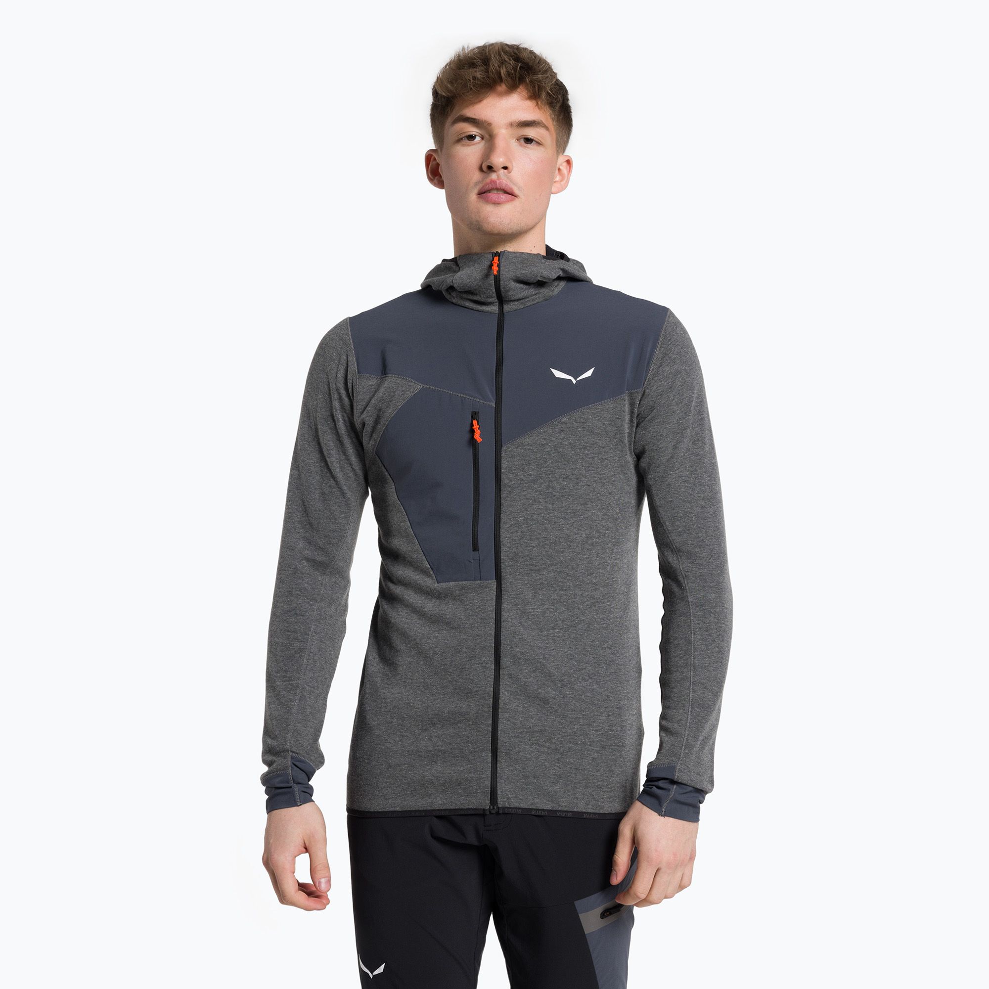 Bluza trekkingowa męska Salewa Puez 2 Dry Hood FZ black out melange/3860 