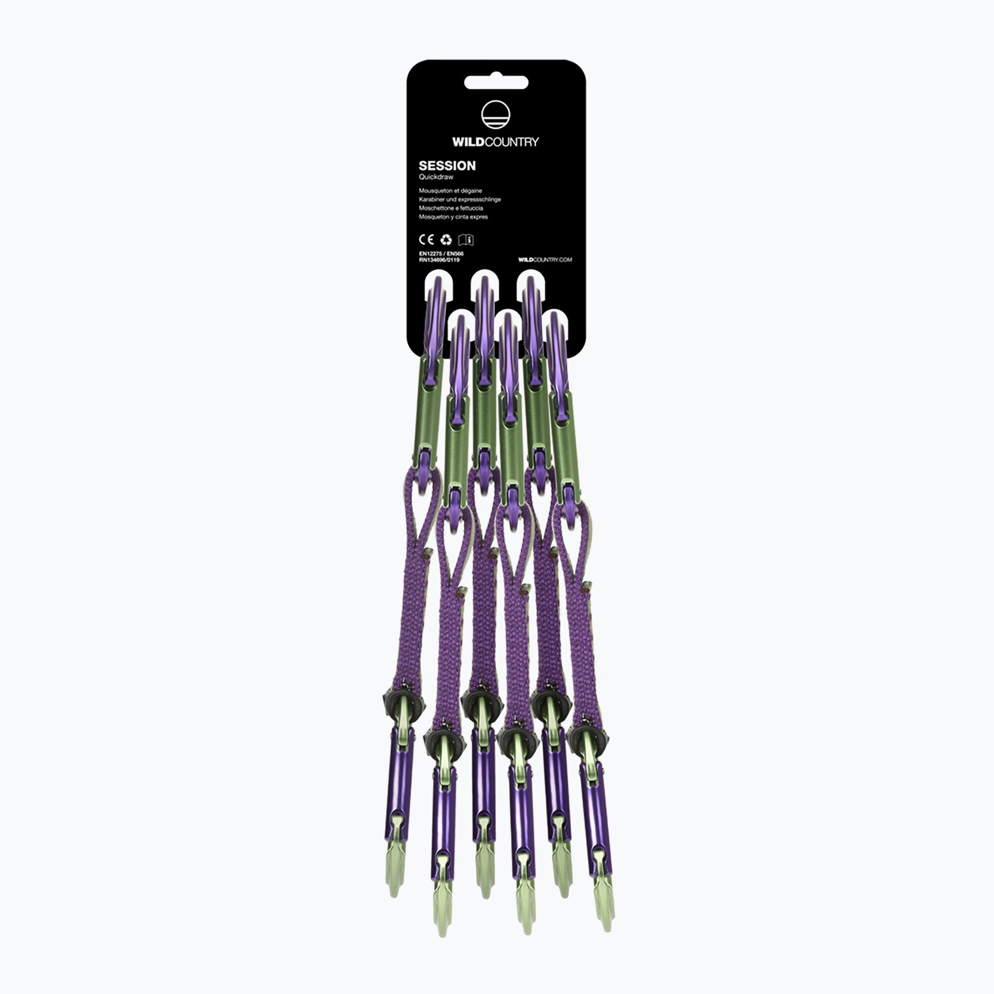 Zestaw ekspresów wspinaczkowych Wild Country Session Quickdraw 6x12 cm purple/green 