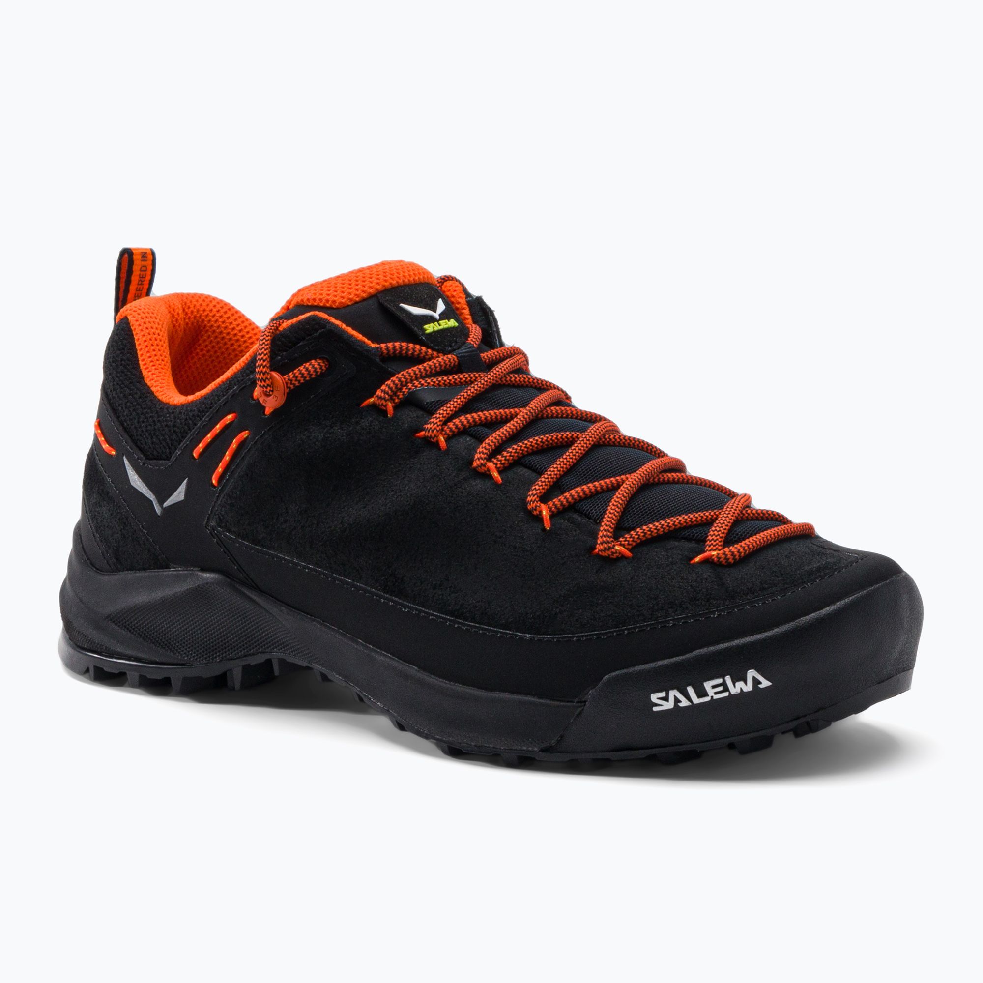 Buty podejściowe męskie Salewa Wildfire Leather black/fluo orange 