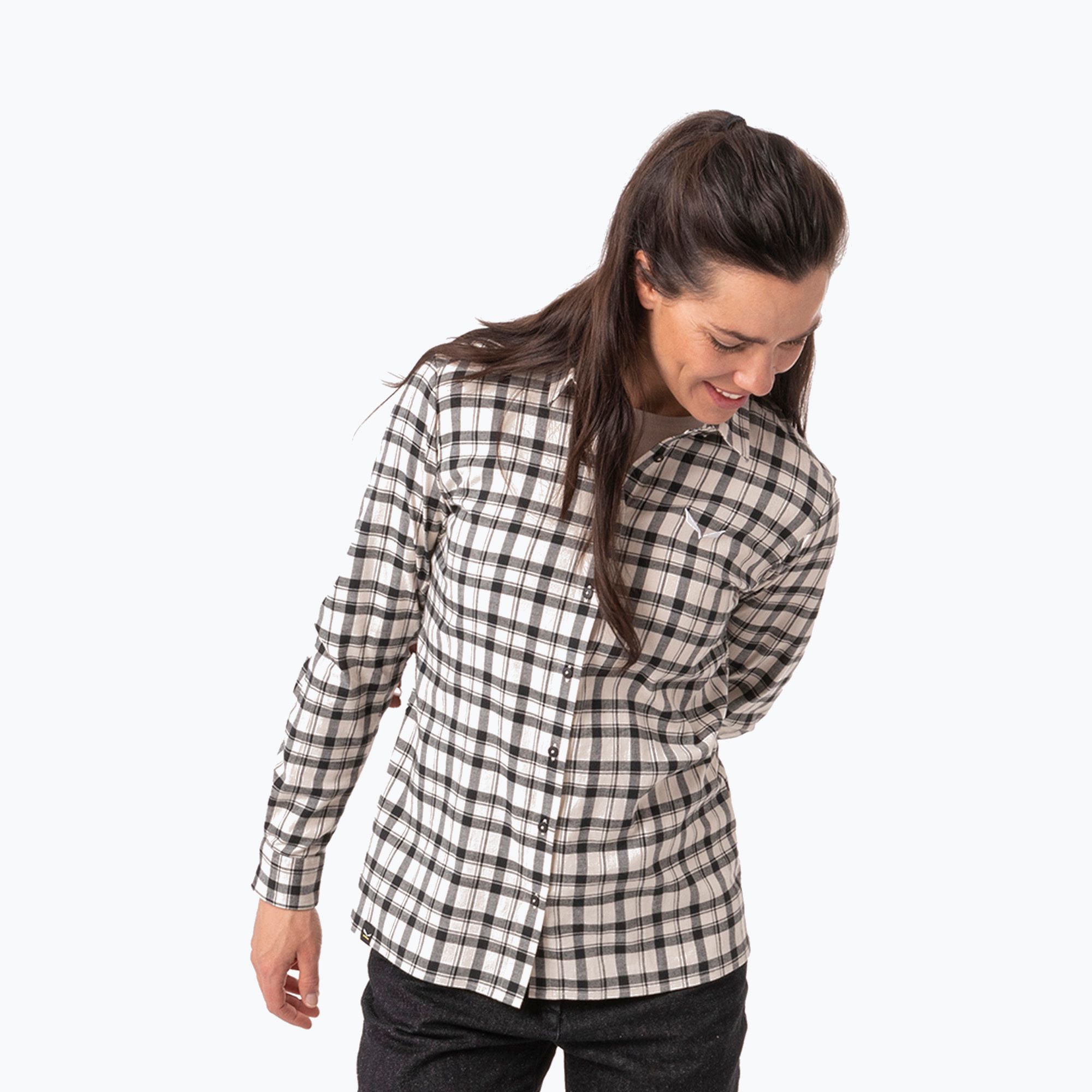 Koszula damska Salewa Fanes Flannel 5PL oatmeal/black out 