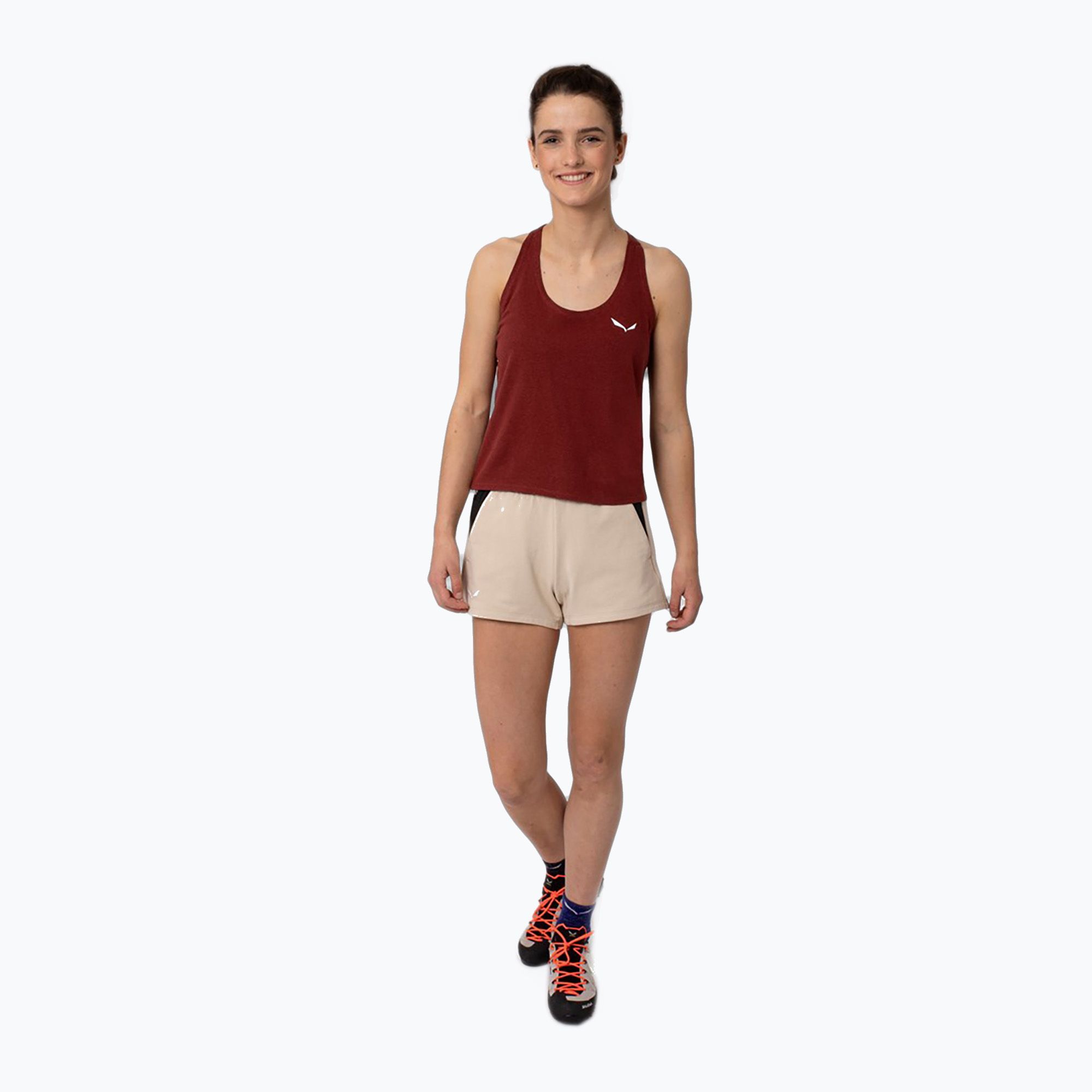Koszulka wspinaczkowa damska Salewa Lavaredo Hemp Crop Tank syrah 