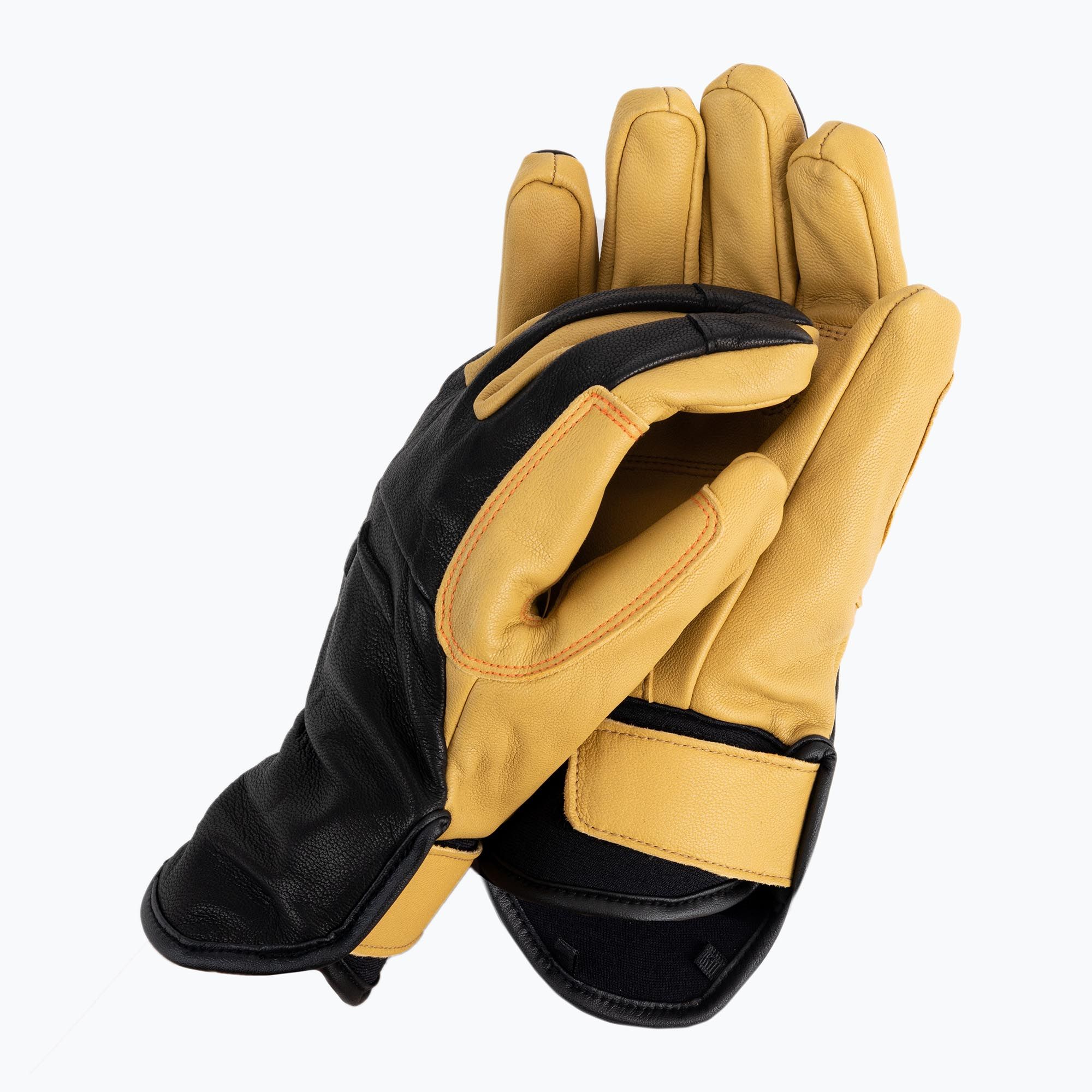 Rękawiczki alpinistyczne męskie Salewa Ortles AM Leather black out/2500/fluo orange 