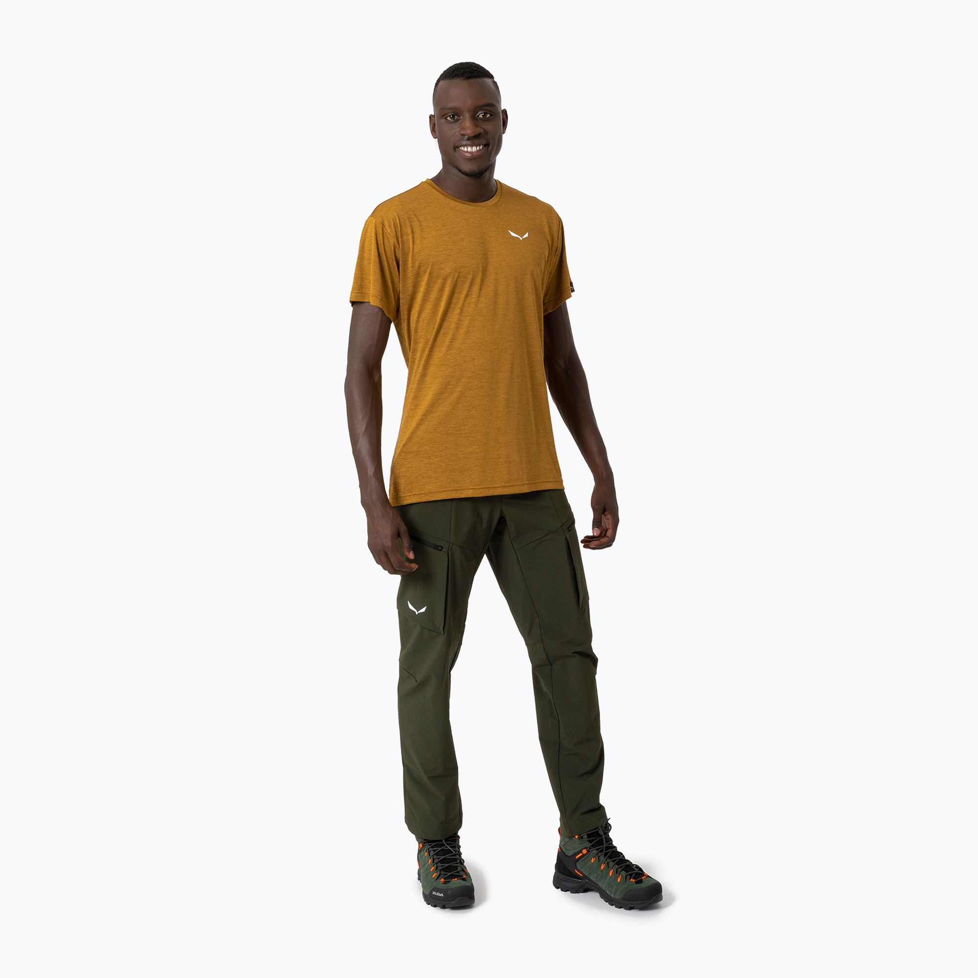 Spodnie softshell męskie Salewa Puez DST Cargo dark olive 