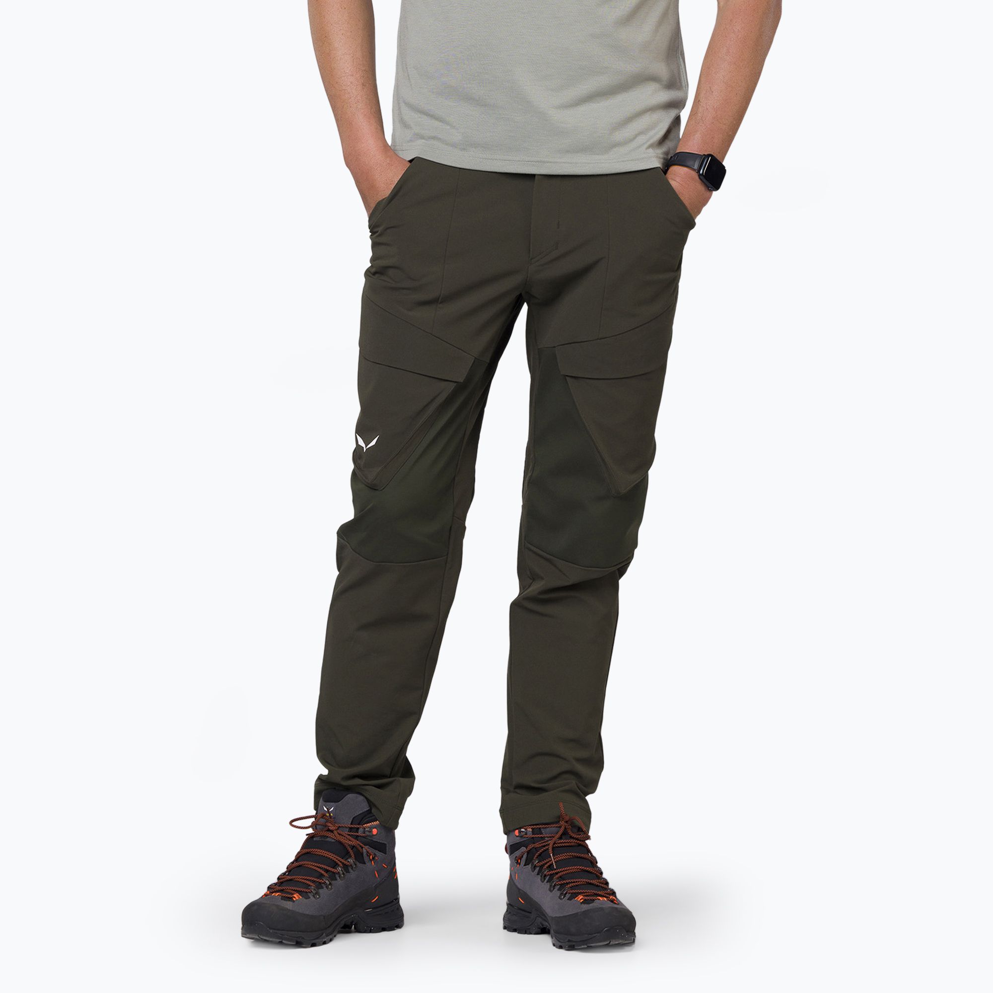 Spodnie softshell męskie Salewa Puez DST Warm Cargo dark olive 