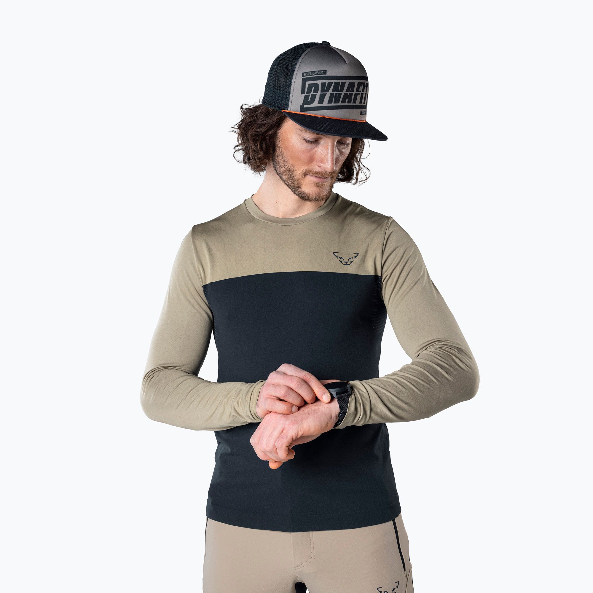 Longsleeve trekkingowy męski DYNAFIT Traverse S-Tech bluberry rock khaki 