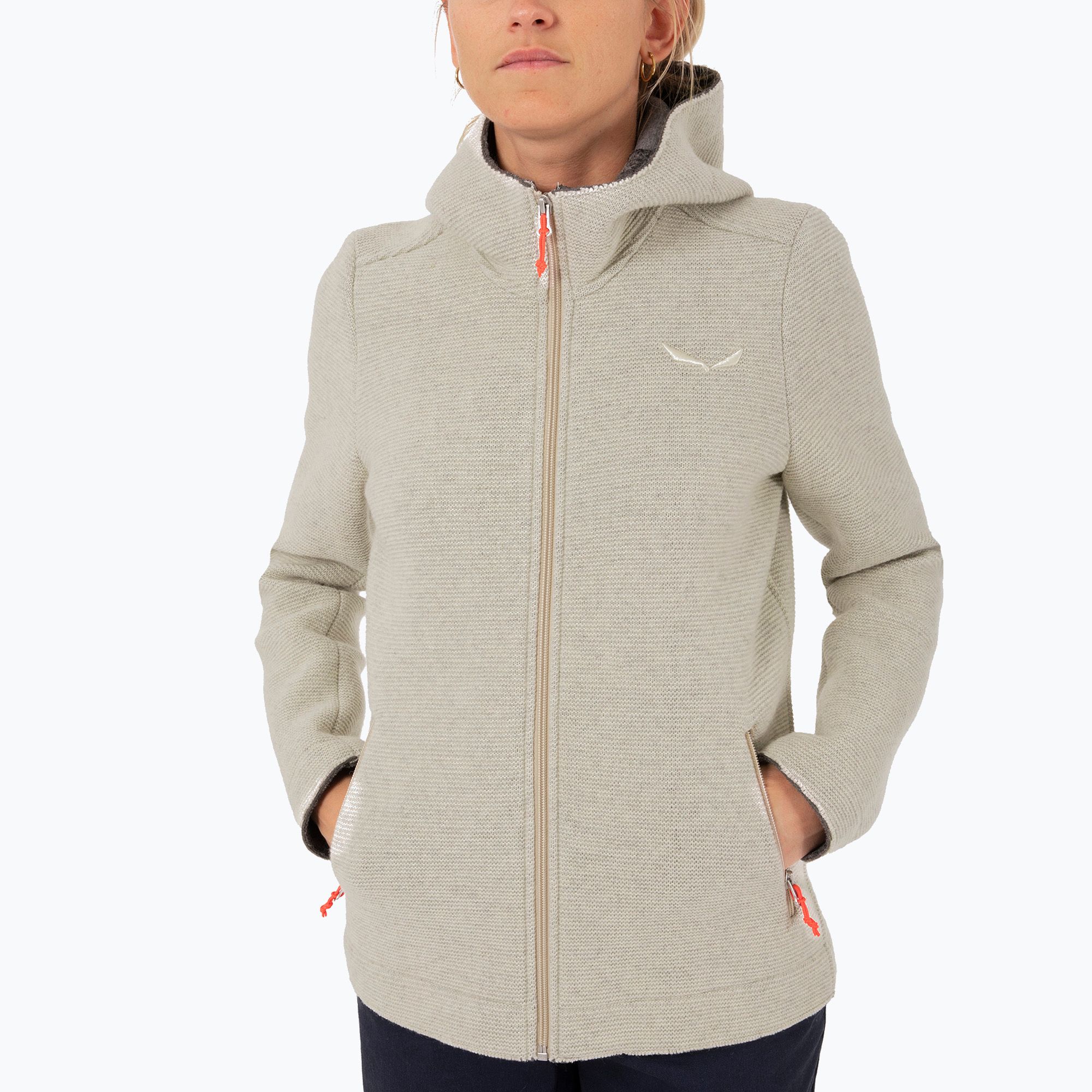 Bluza trekkingowa damska Salewa Sarner 2L Wool Fz Hoody oatmeal 