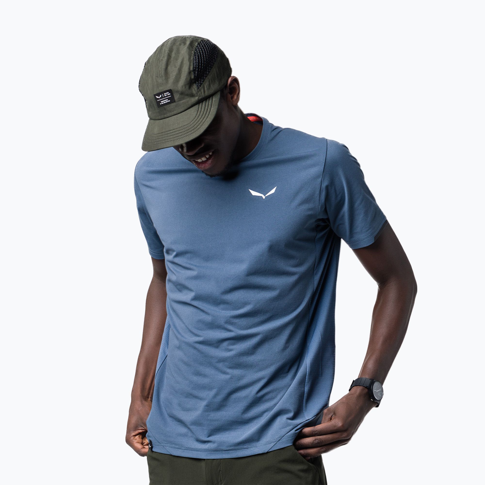 Koszulka trekkingowa męska Salewa Pedroc Dry Hyb java blue 