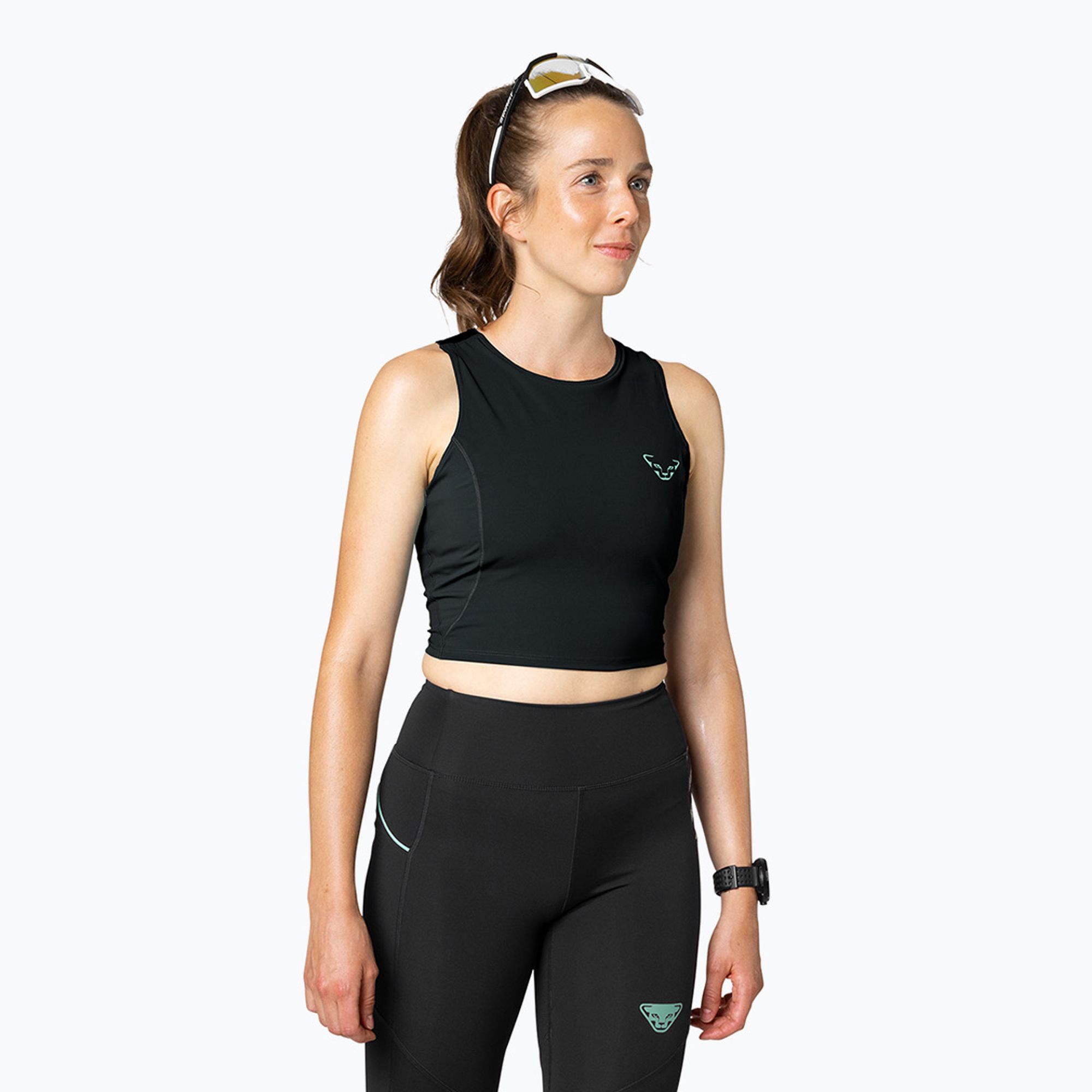 Koszulka do biegania damska DYNAFIT Trail Crop Top black out 
