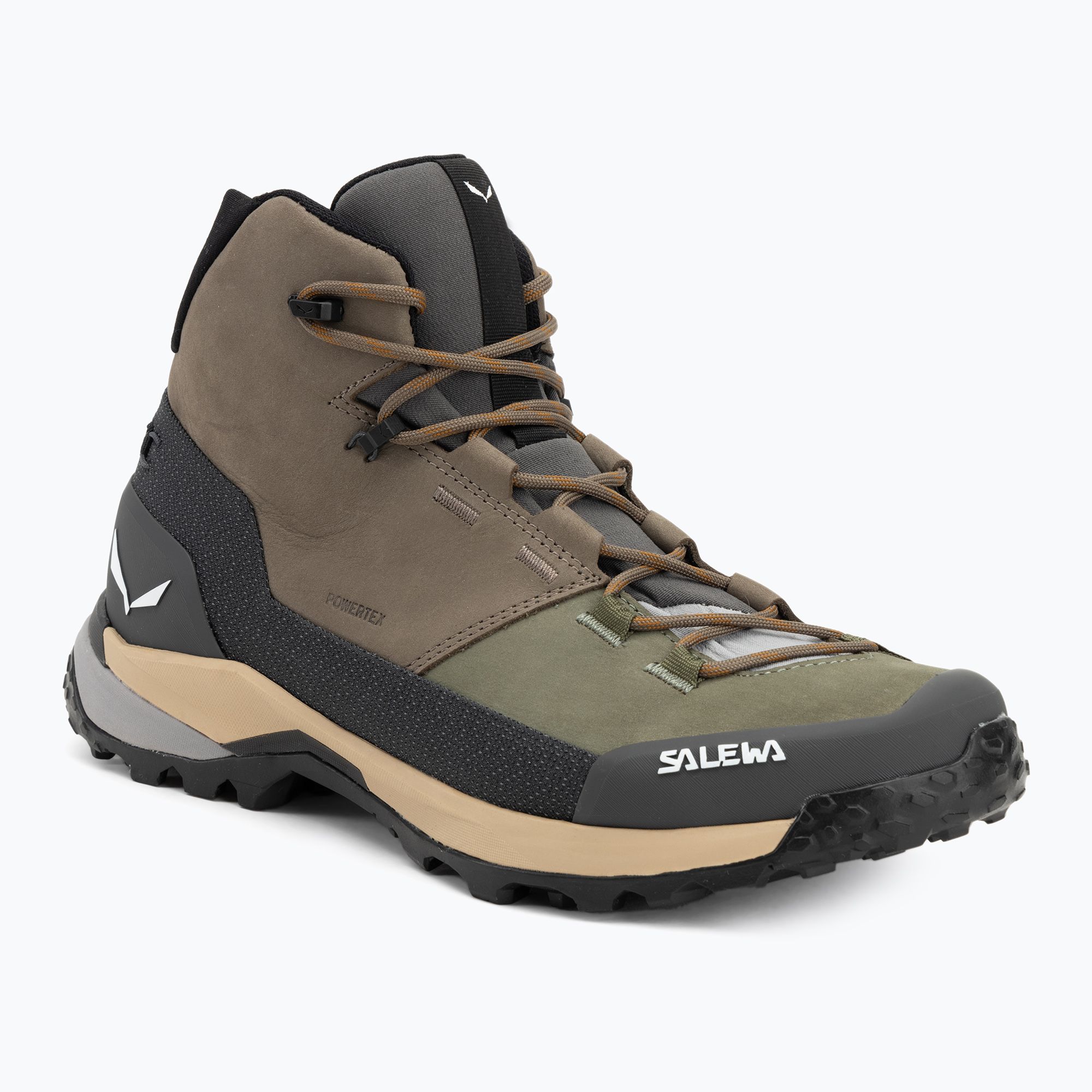 Buty trekkingowe męskie Salewa Puez Leather Mid Ptx bungee cord/onyx 
