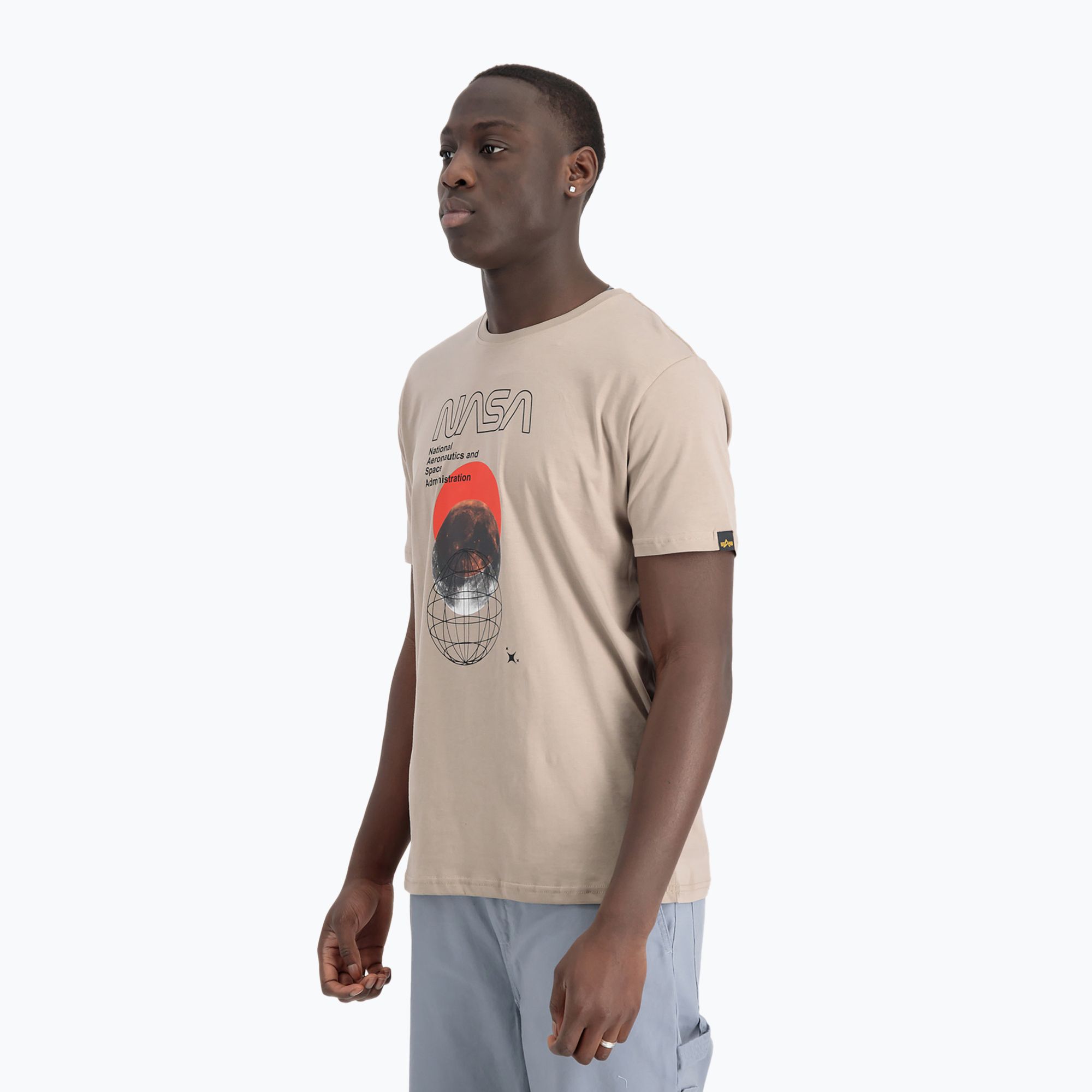 Koszulka męska Alpha Industries NASA Orbit T vintage sand 