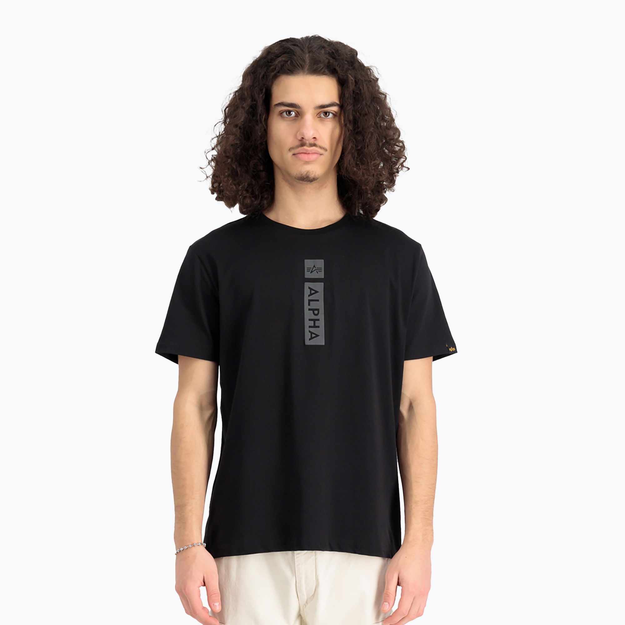 Koszulka męska Alpha Industries Puff Print black 