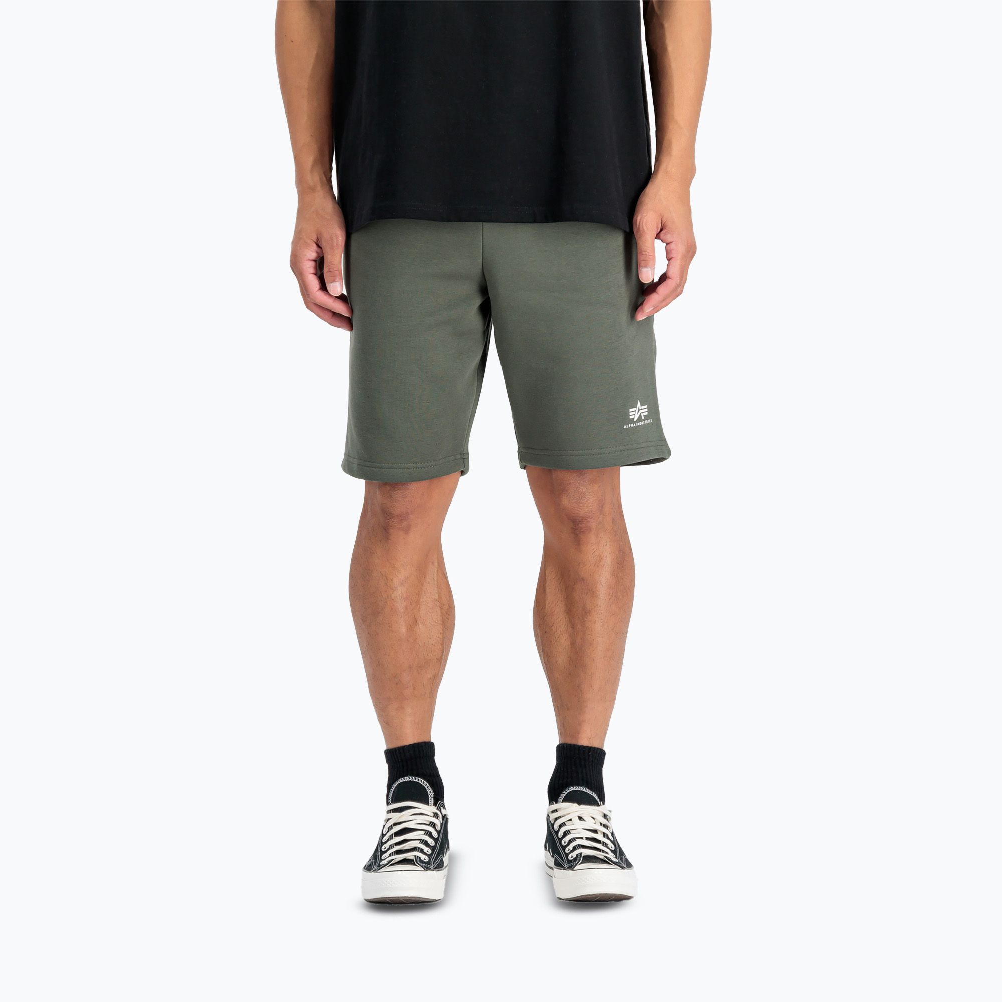Spodenki męskie Alpha Industries Basic Small Logo II dark olive 