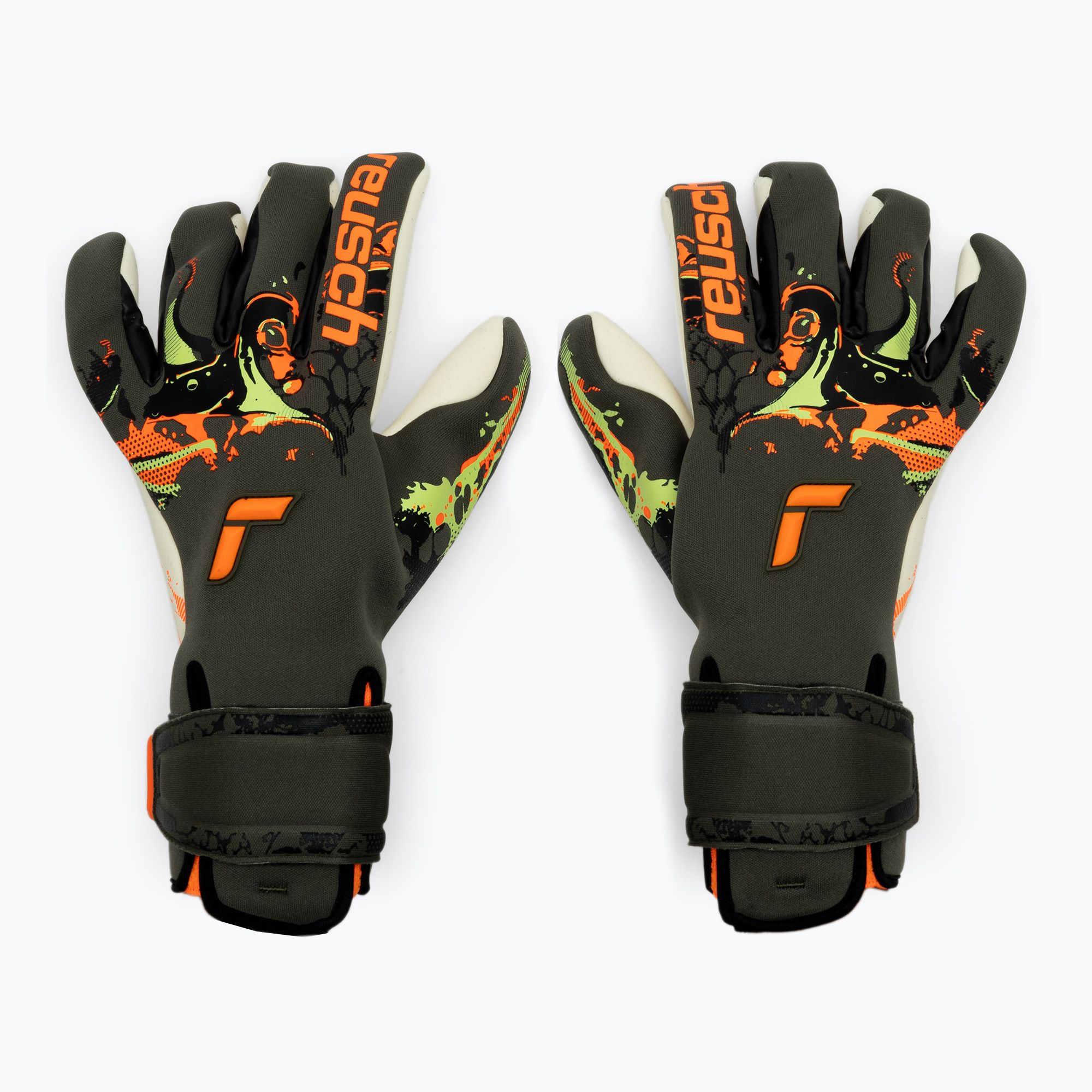 Rękawice bramkarskie Reusch Pure Contact Gold X Adaptive Flex desert green/shock orange 