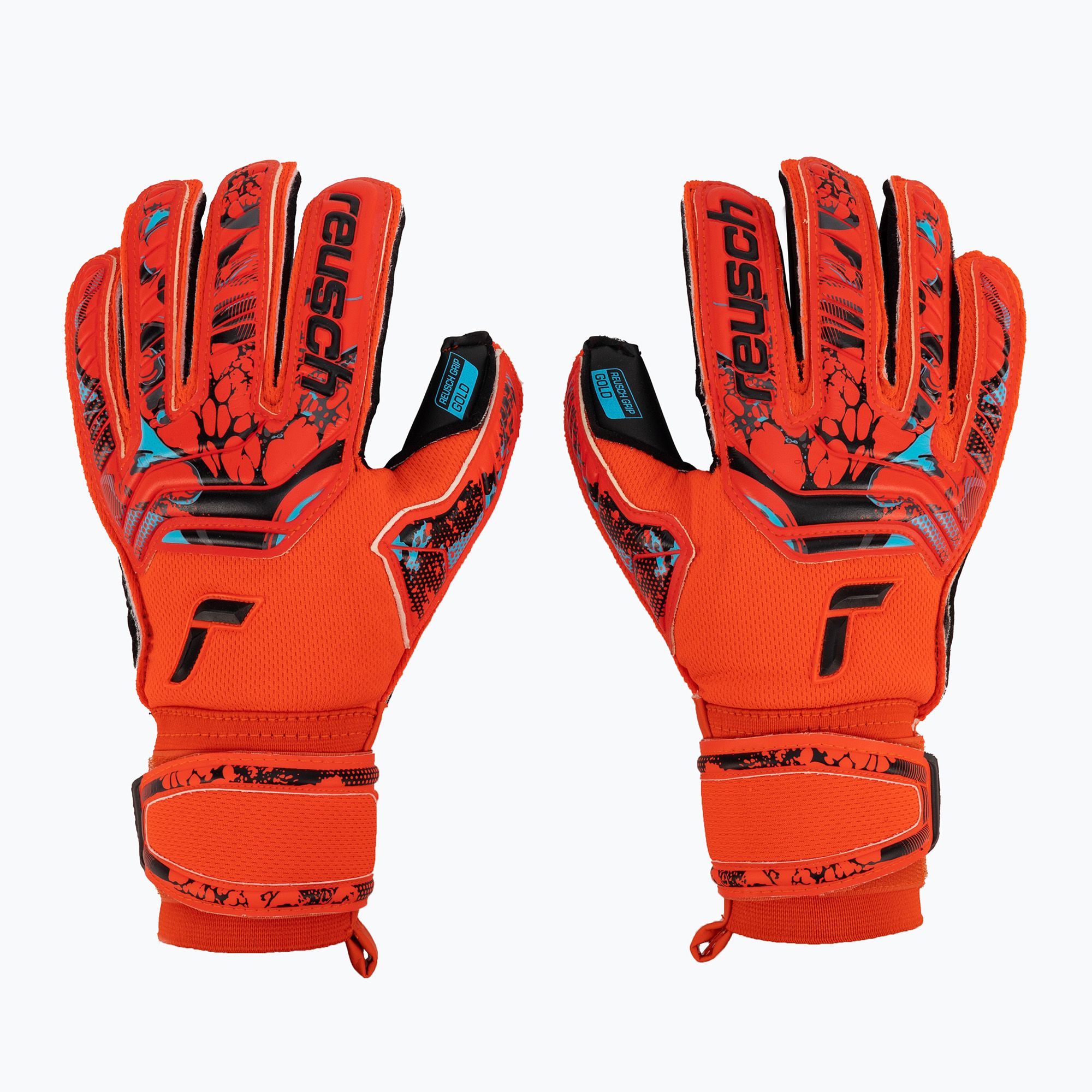 Rękawice bramkarskie Reusch Attrakt Gold Roll Finger bright red/future blue/black 