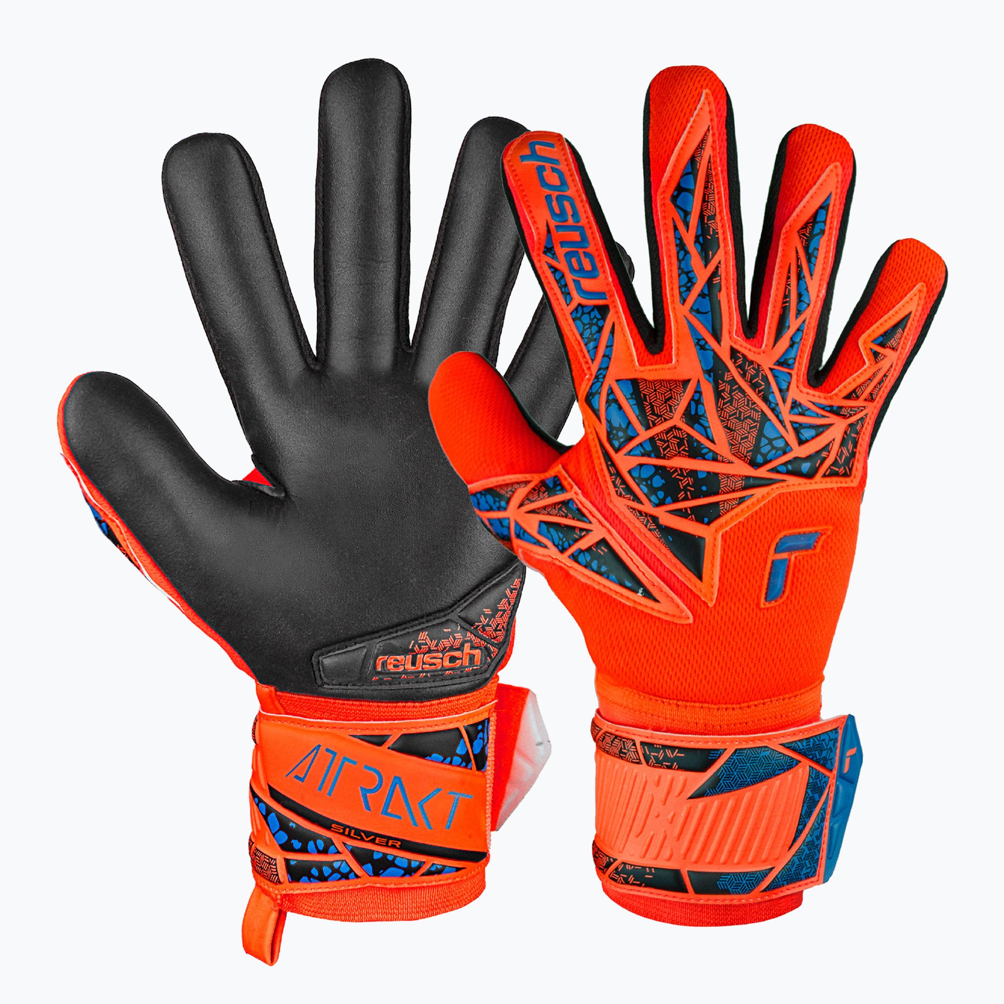 Rękawice bramkarskie Reusch Attrakt Silver NC hyper orng/elec blue/blck 