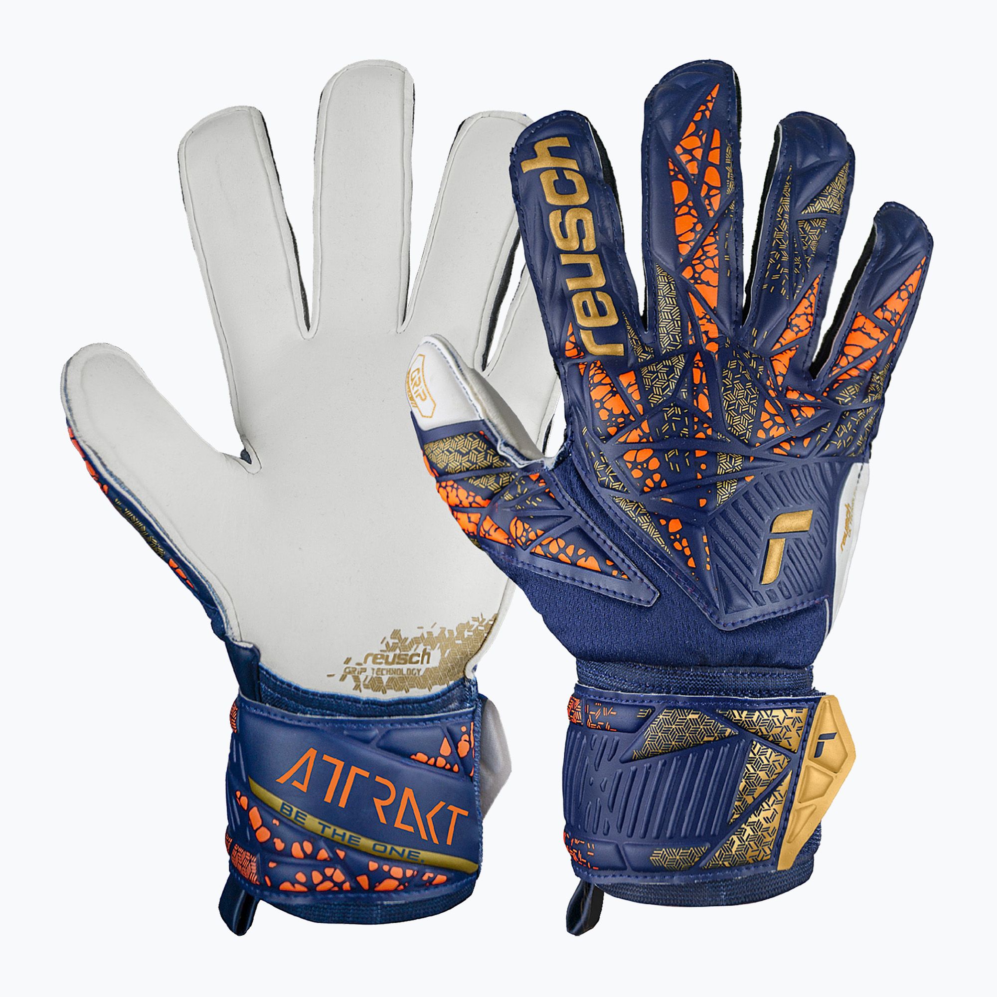 Rękawice bramkarskie Reusch Attrakt Grip premium blue/gold 