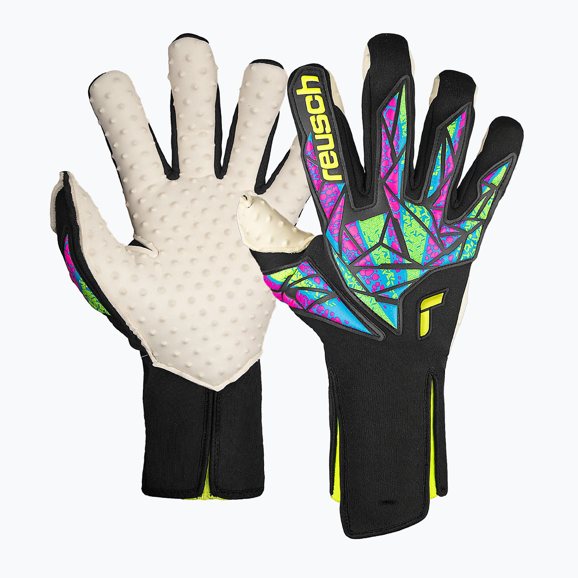 Rękawice bramkarskie Reusch Attrakt SpeedBump Strapless black/safety yellow 