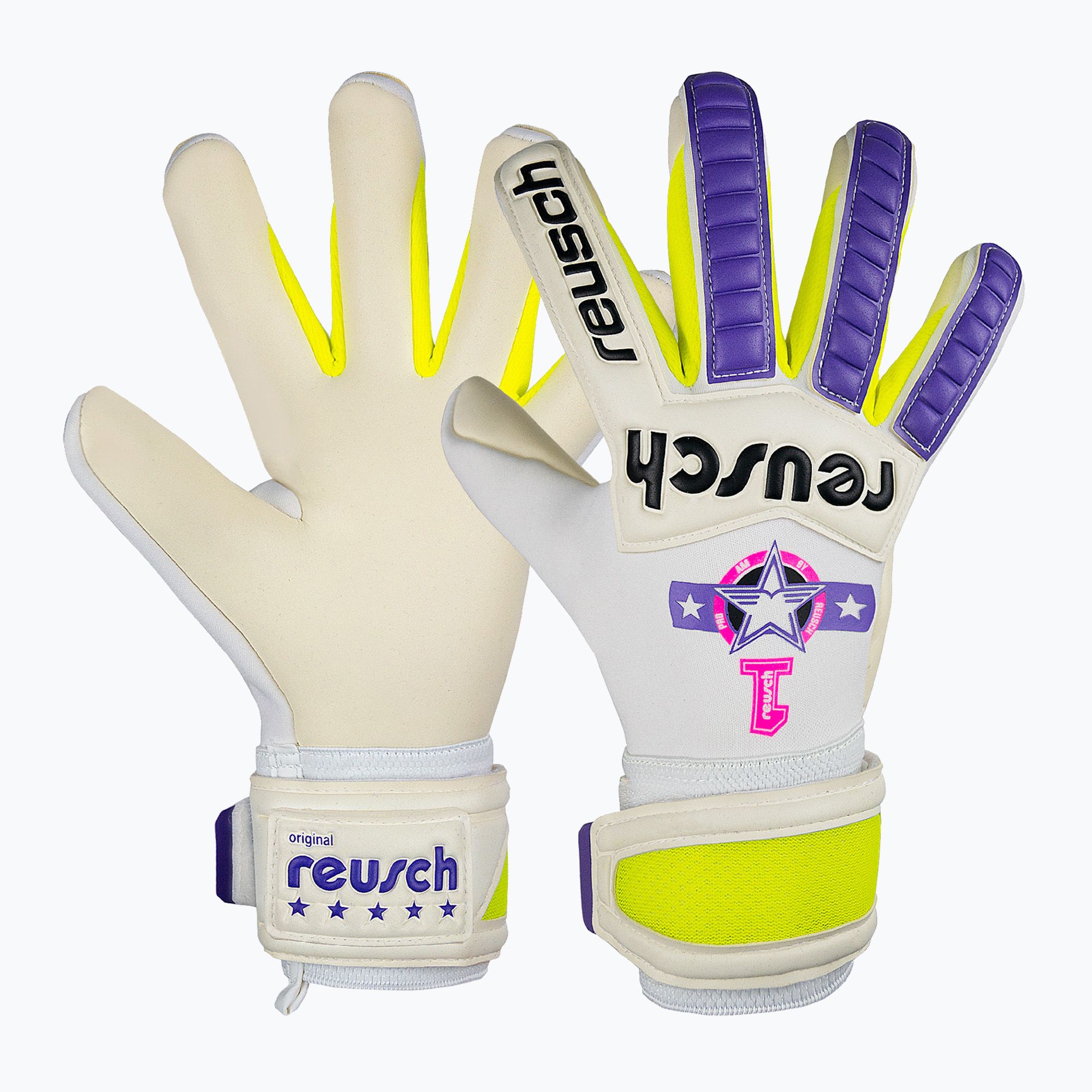 Rękawice bramkarskie Reusch Legacy Pro Am Gold X white/purple 