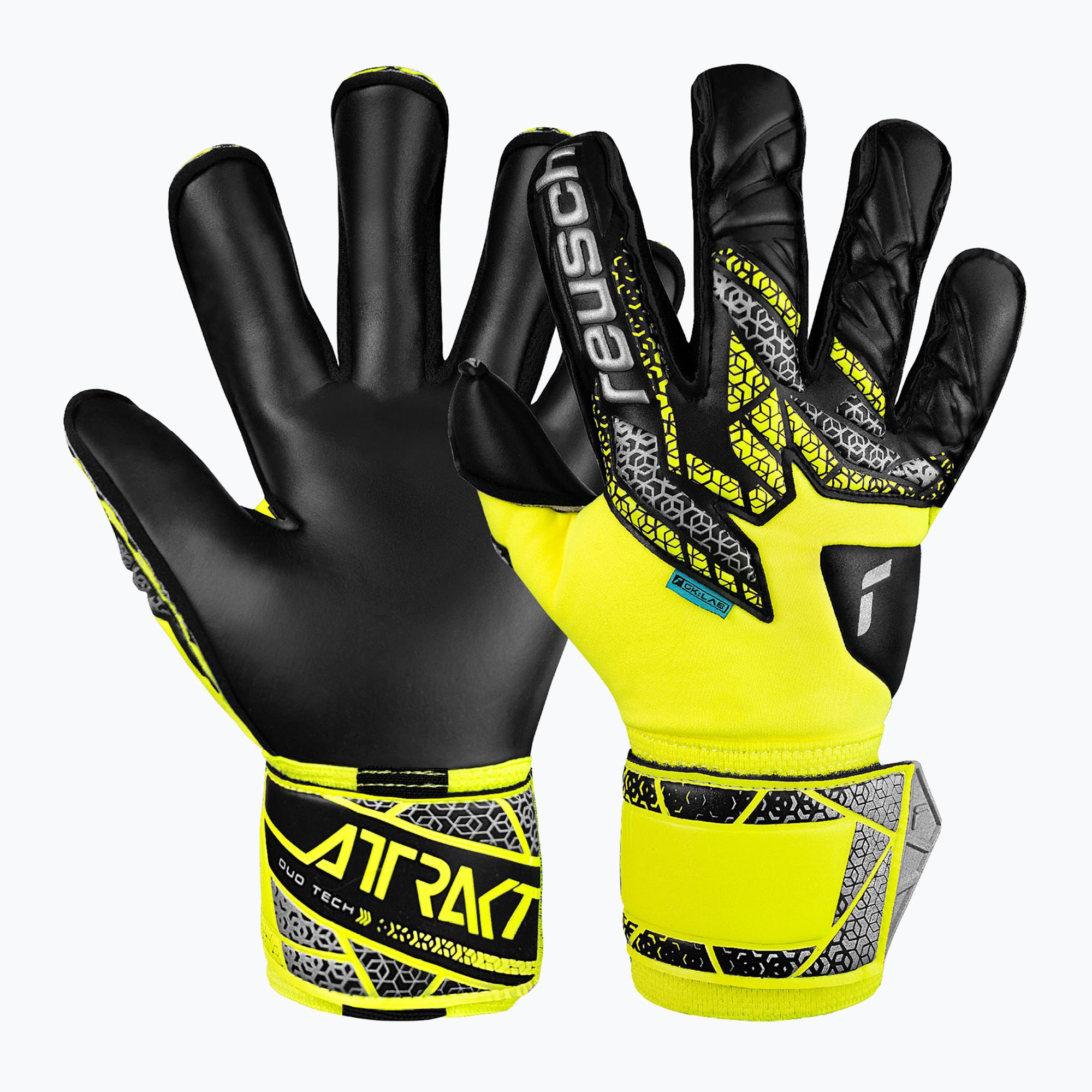 Rękawice bramkarskie Reusch Attrakt Duo Evolution safety yellow/silver/black 