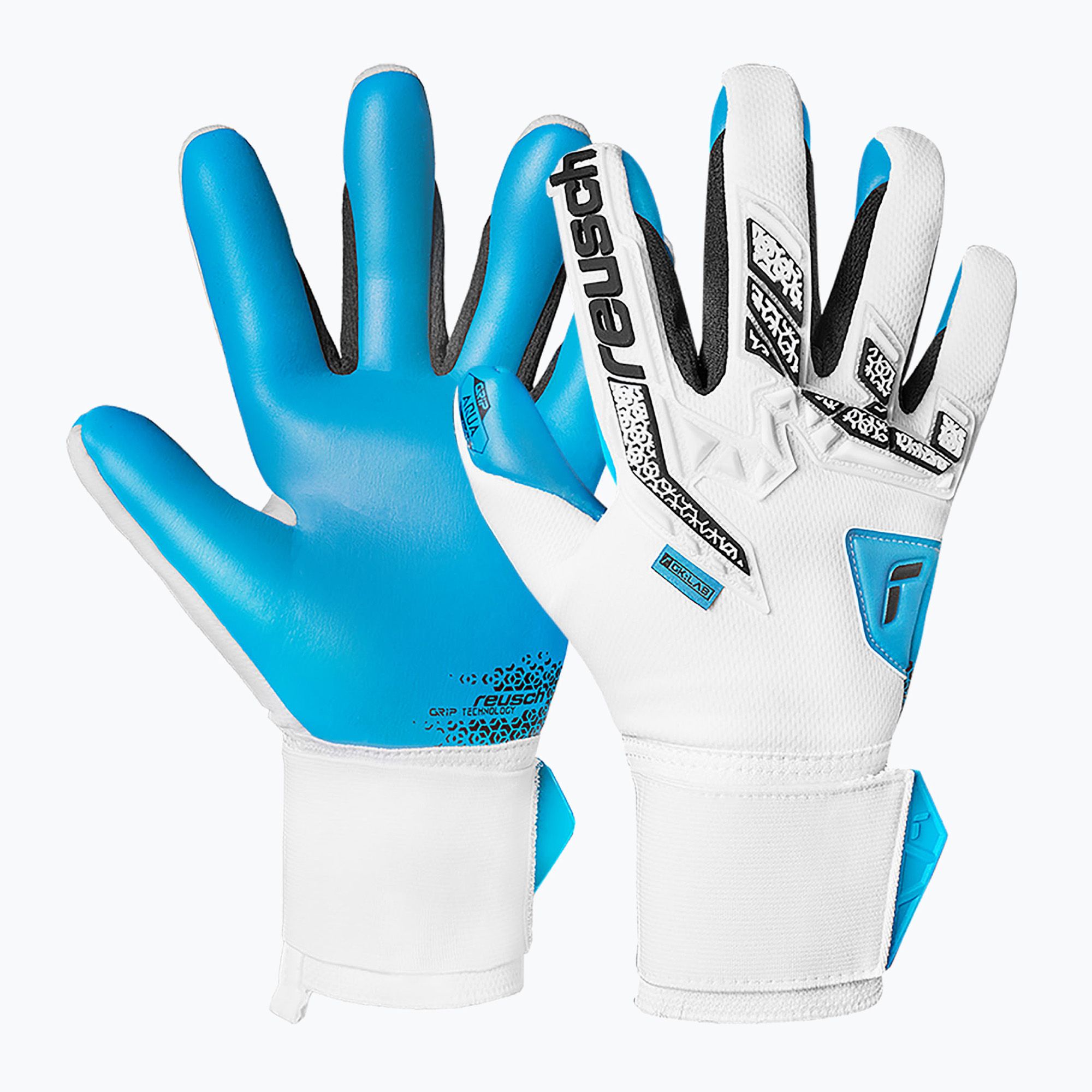 Rękawice bramkarskie Reusch Attrakt Freegel Aqua white/black/aqua blue 