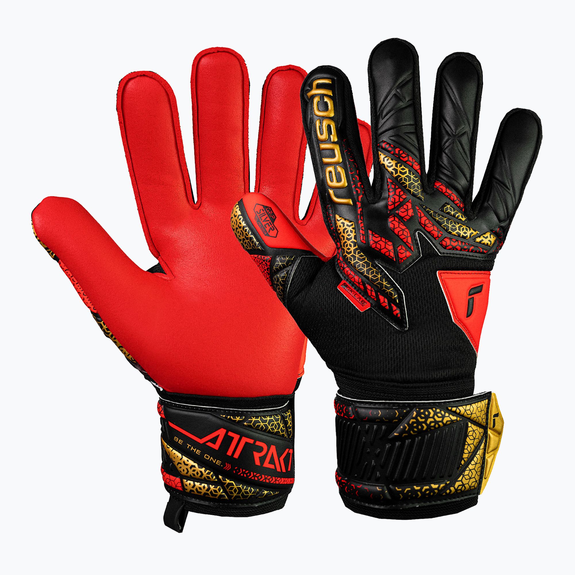 Rękawice bramkarskie Reusch Attrakt Silver black/gold/fiery red 