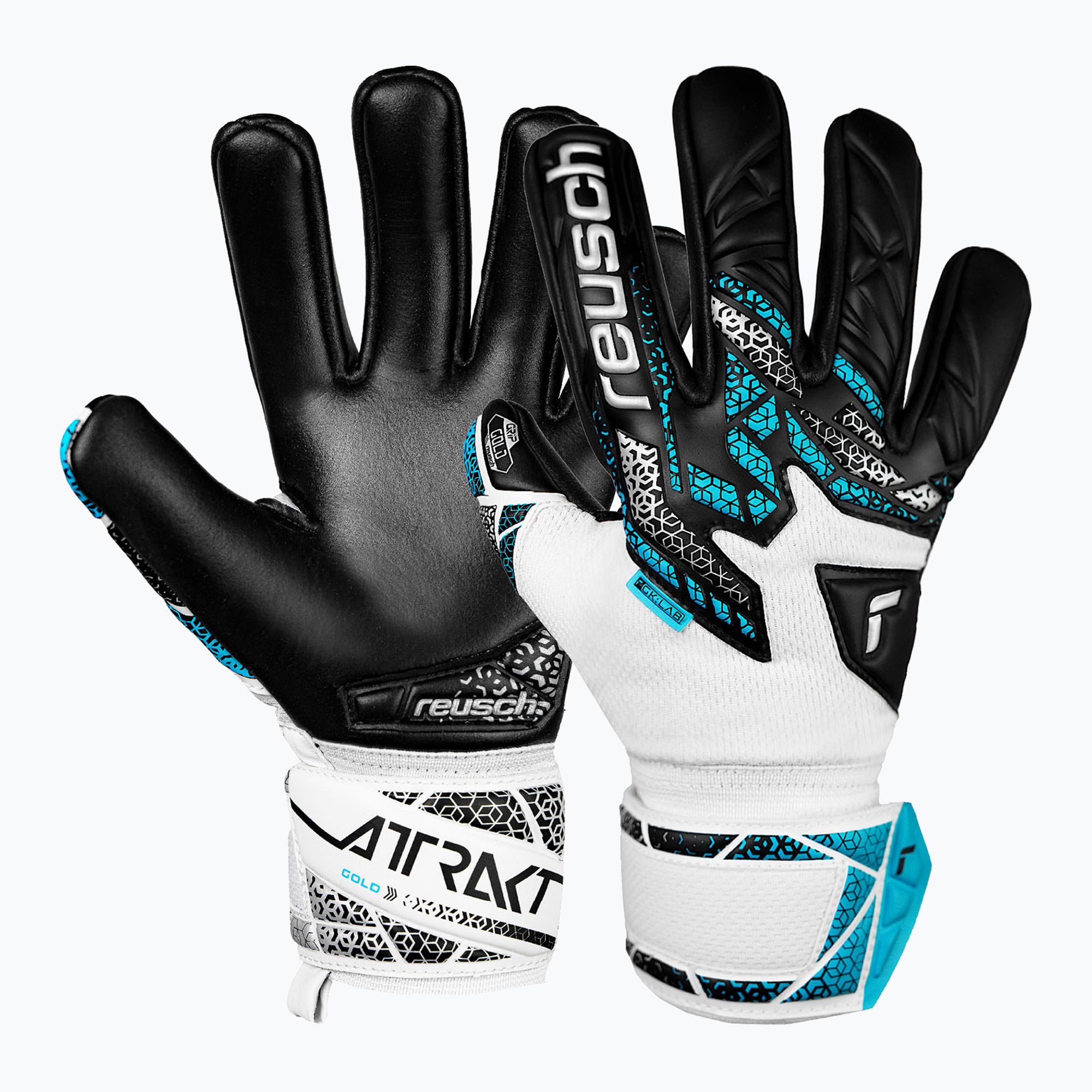 Rękawice bramkarskie dziecięce Reusch Attrakt Gold NC Junior white/silver/black 
