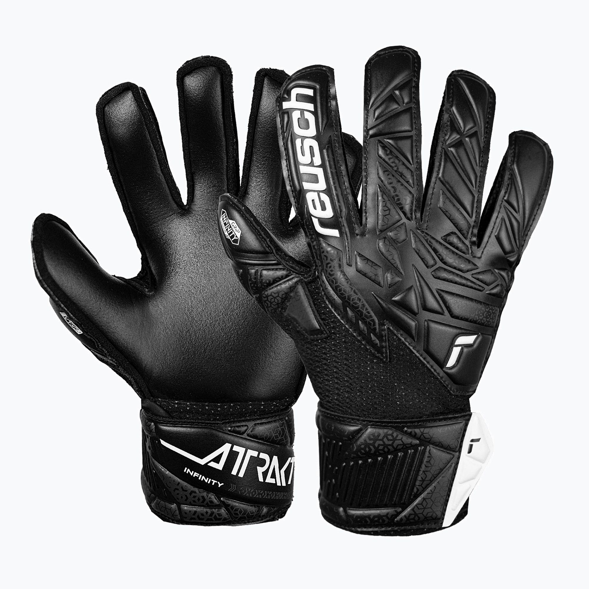 Rękawice bramkarskie dziecięce Reusch Attrakt Infinity Junior black 