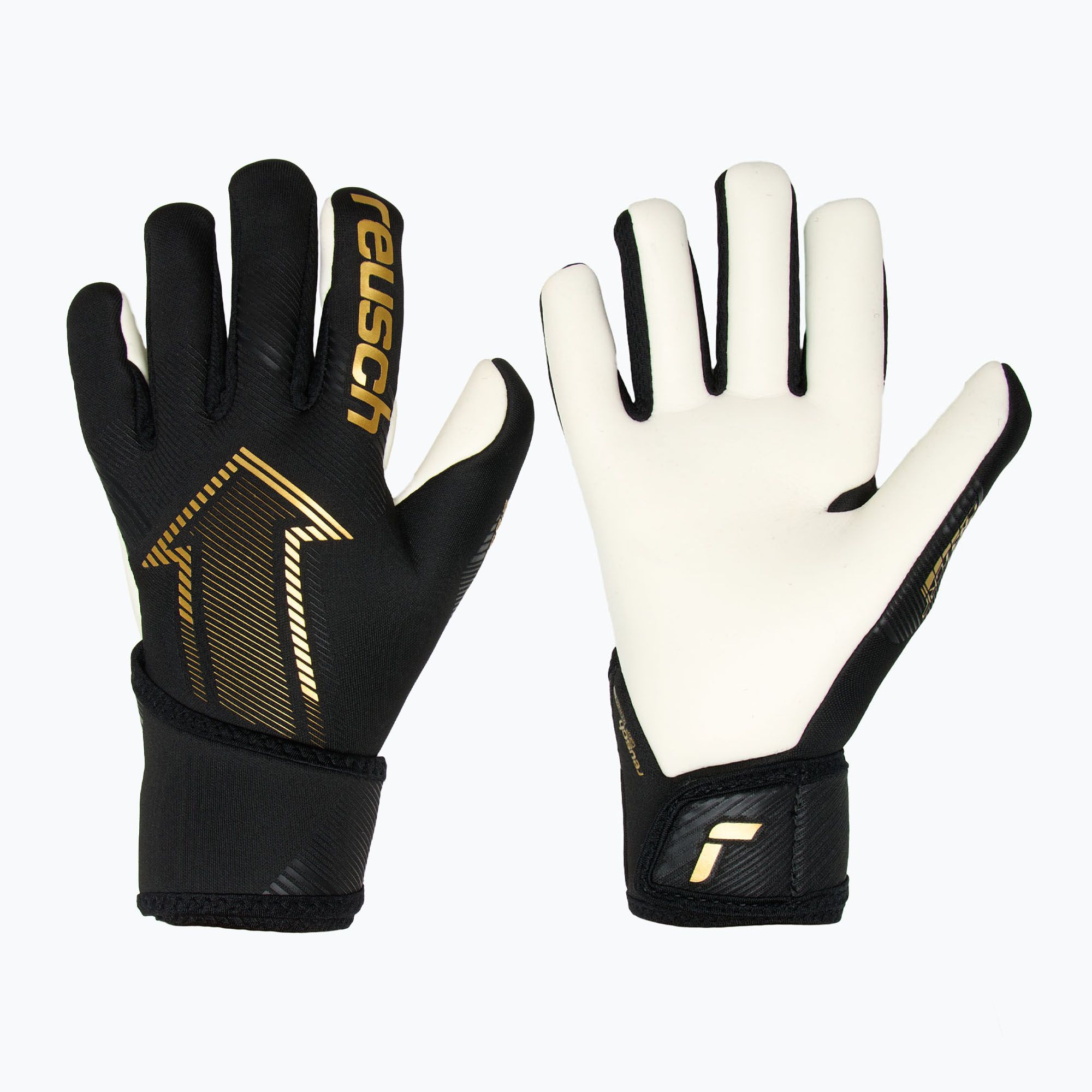 Rękawice bramkarskie dziecięce Reusch Fastgrip Silver Junior black/gold 