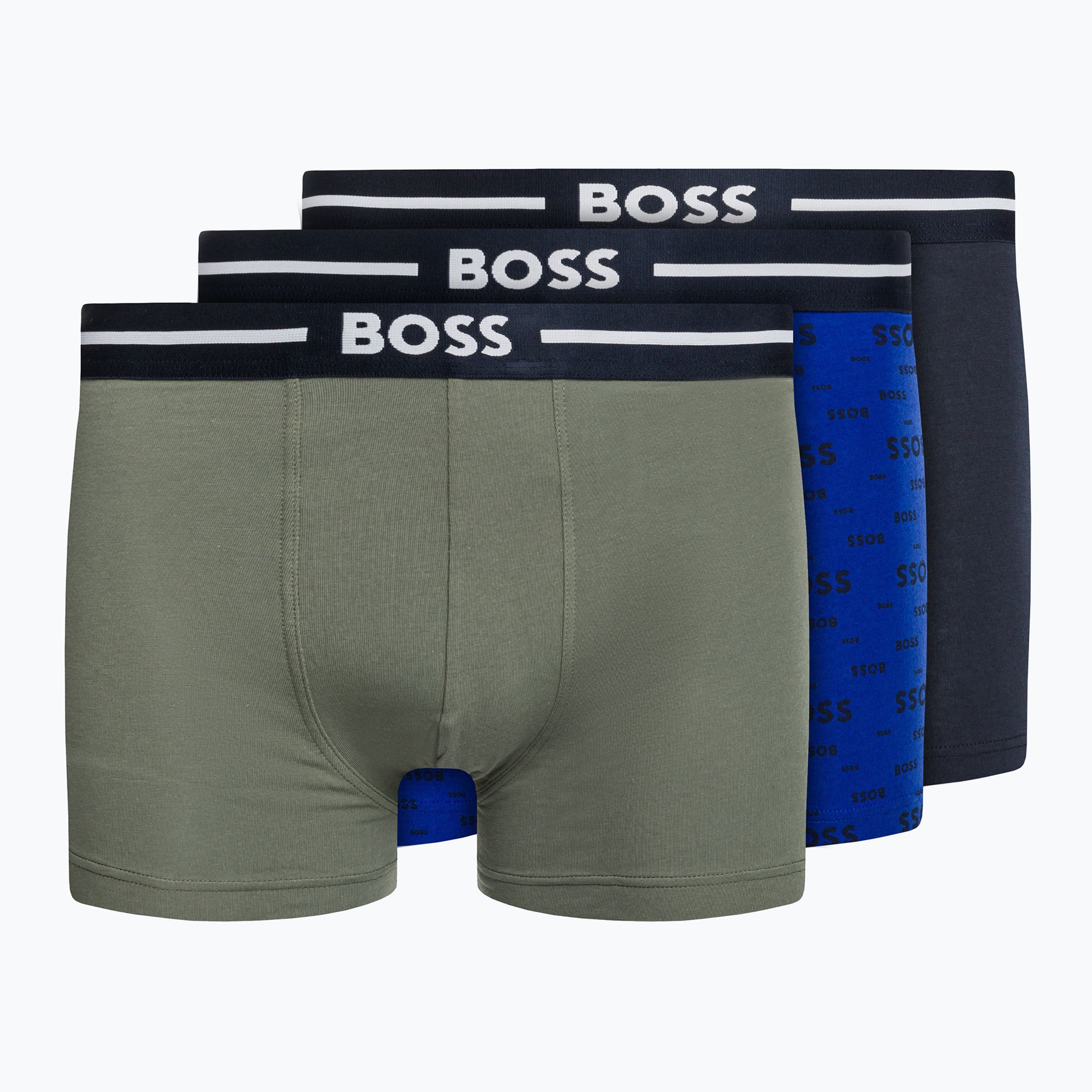 Bokserki męskie Hugo Boss Trunk Bold Design 3 pary open blue 