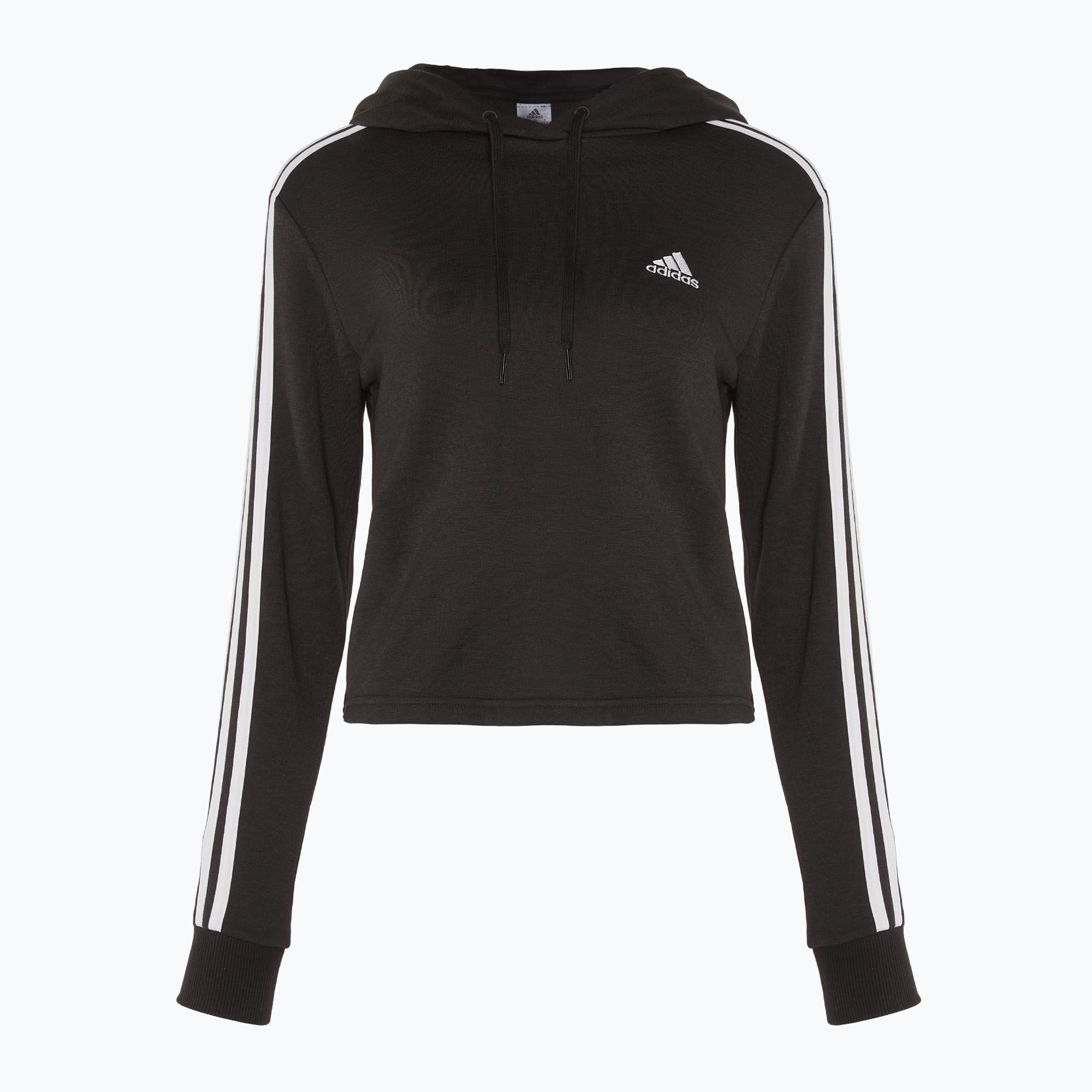 Bluza damska adidas Essentials 3-Stripes Cropped Loose Fit black/white 