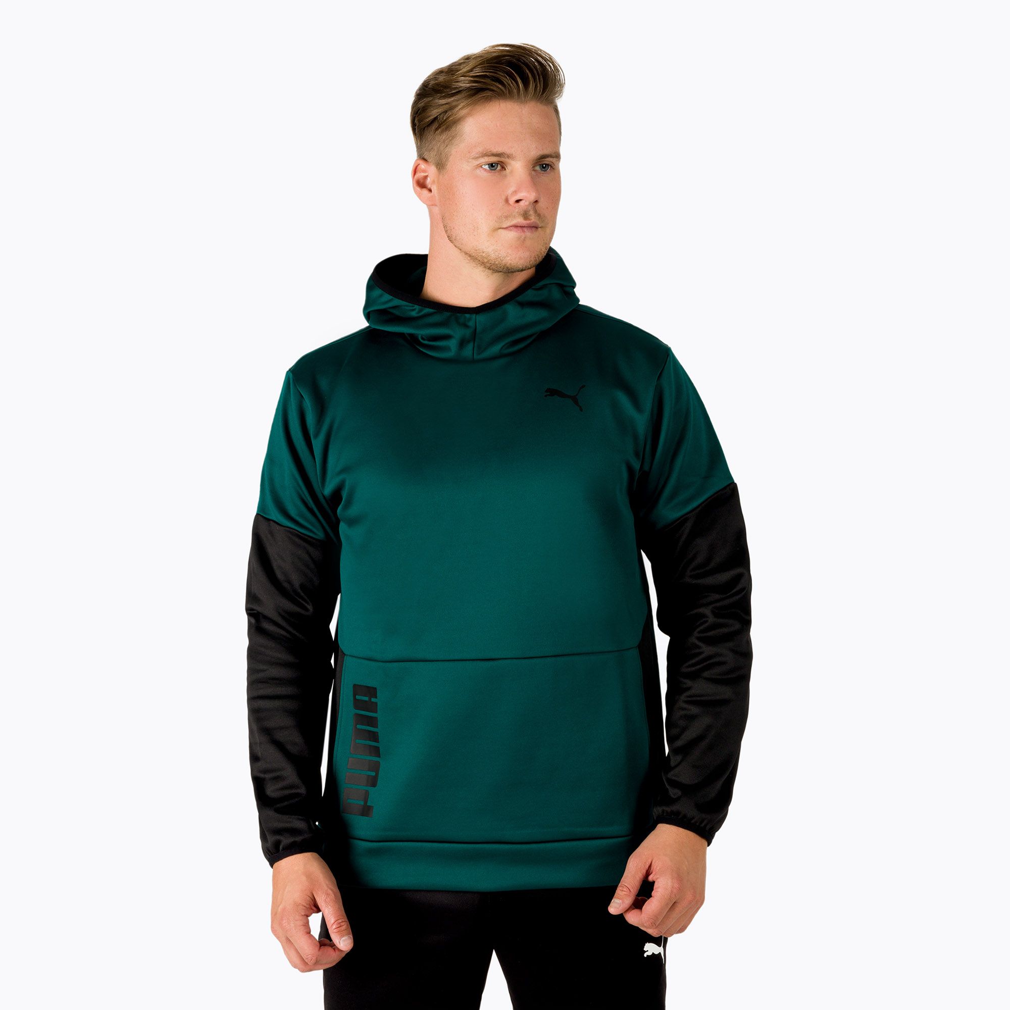 Bluza męska PUMA Train All Day PWR Fleece Hd varsity green/puma black 
