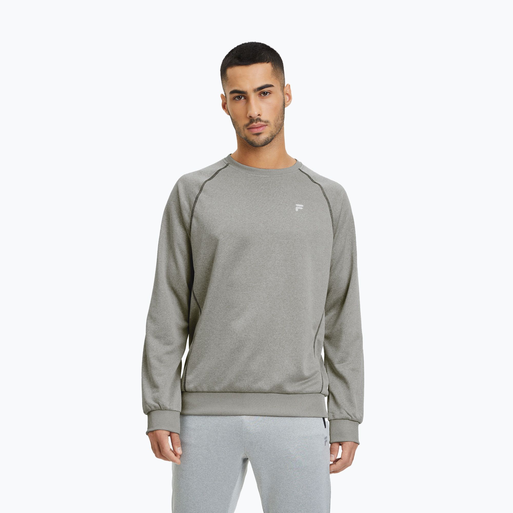 Bluza męska FILA Landin Raglan Crew Sweat light grey melange 