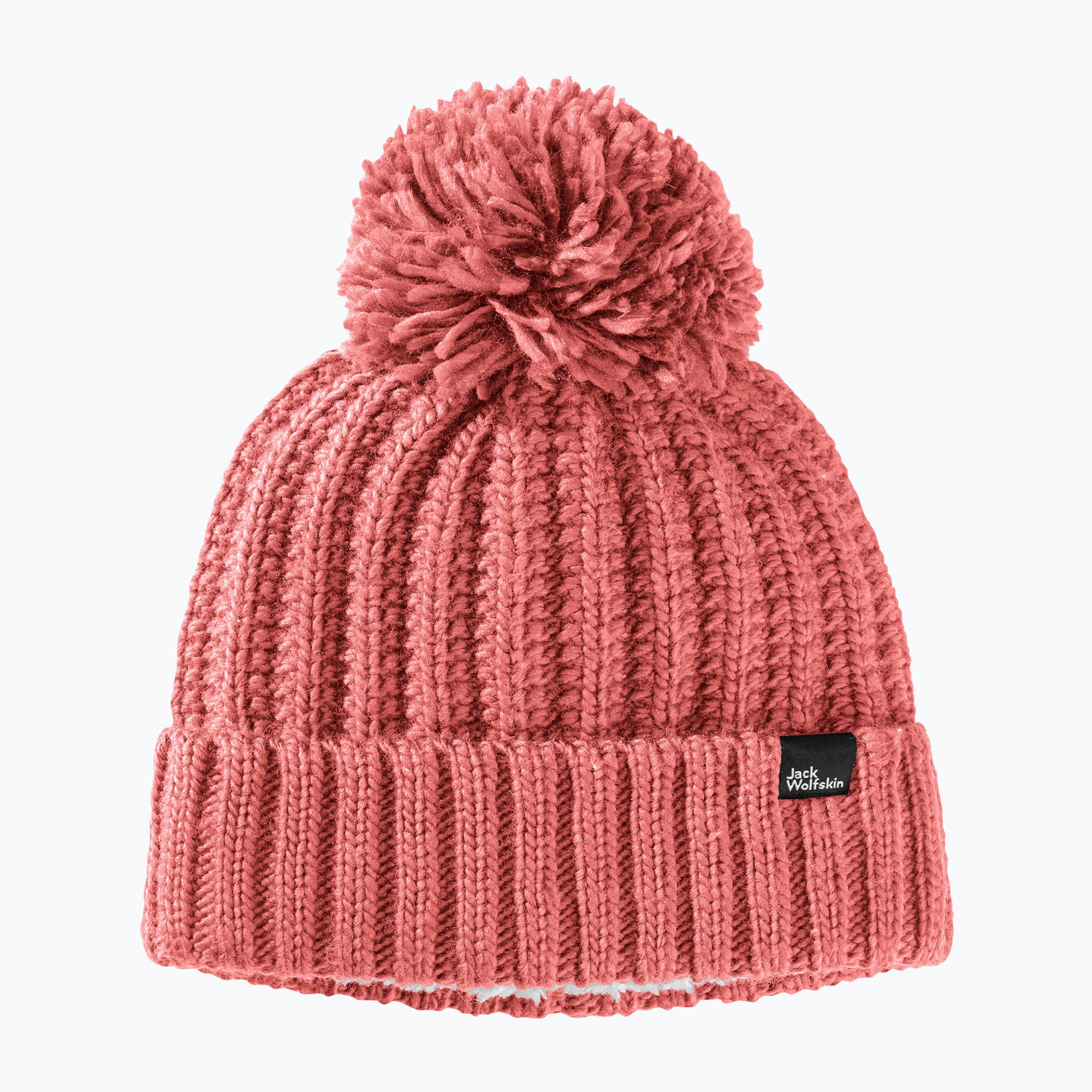 Czapka zimowa damska Jack Wolfskin Highloft Knit red coral 