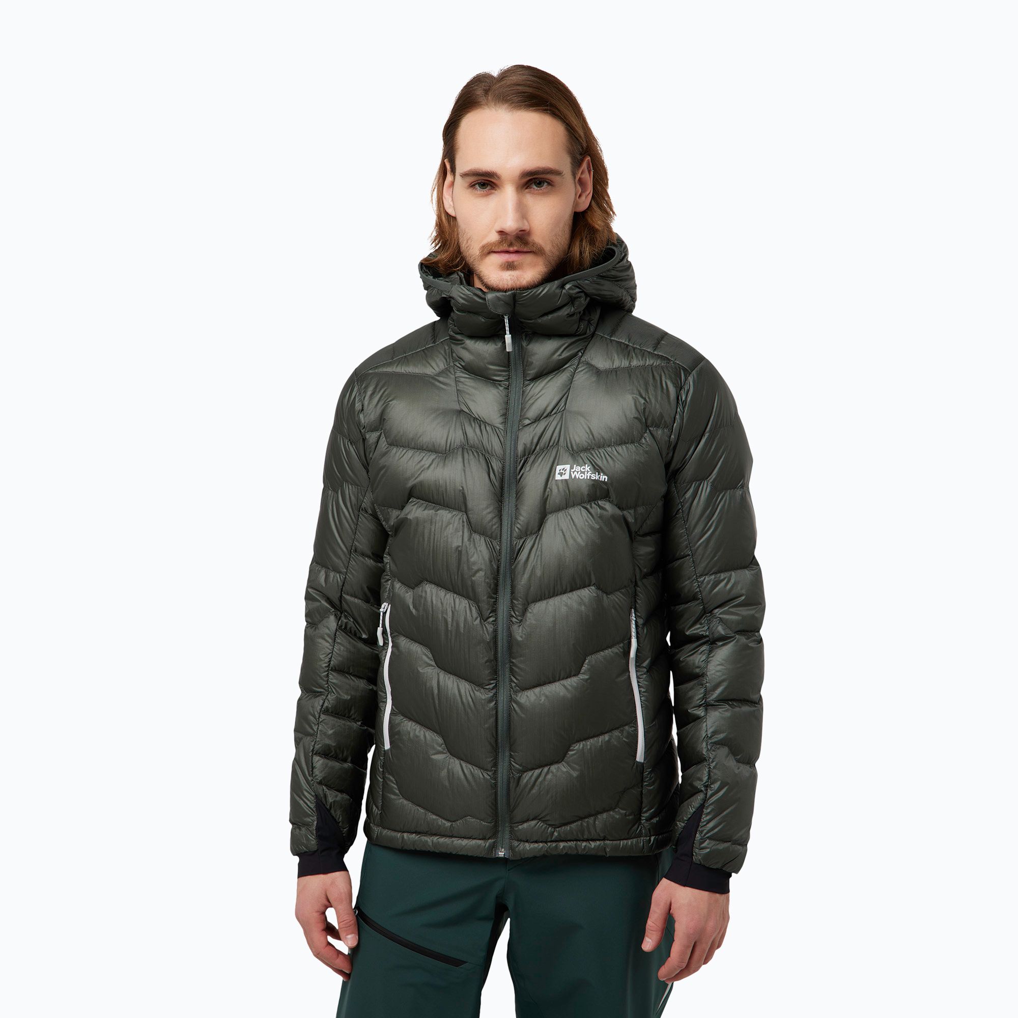 Kurtka puchowa męska Jack Wolfskin Alpspitze Down Hoody slate green 