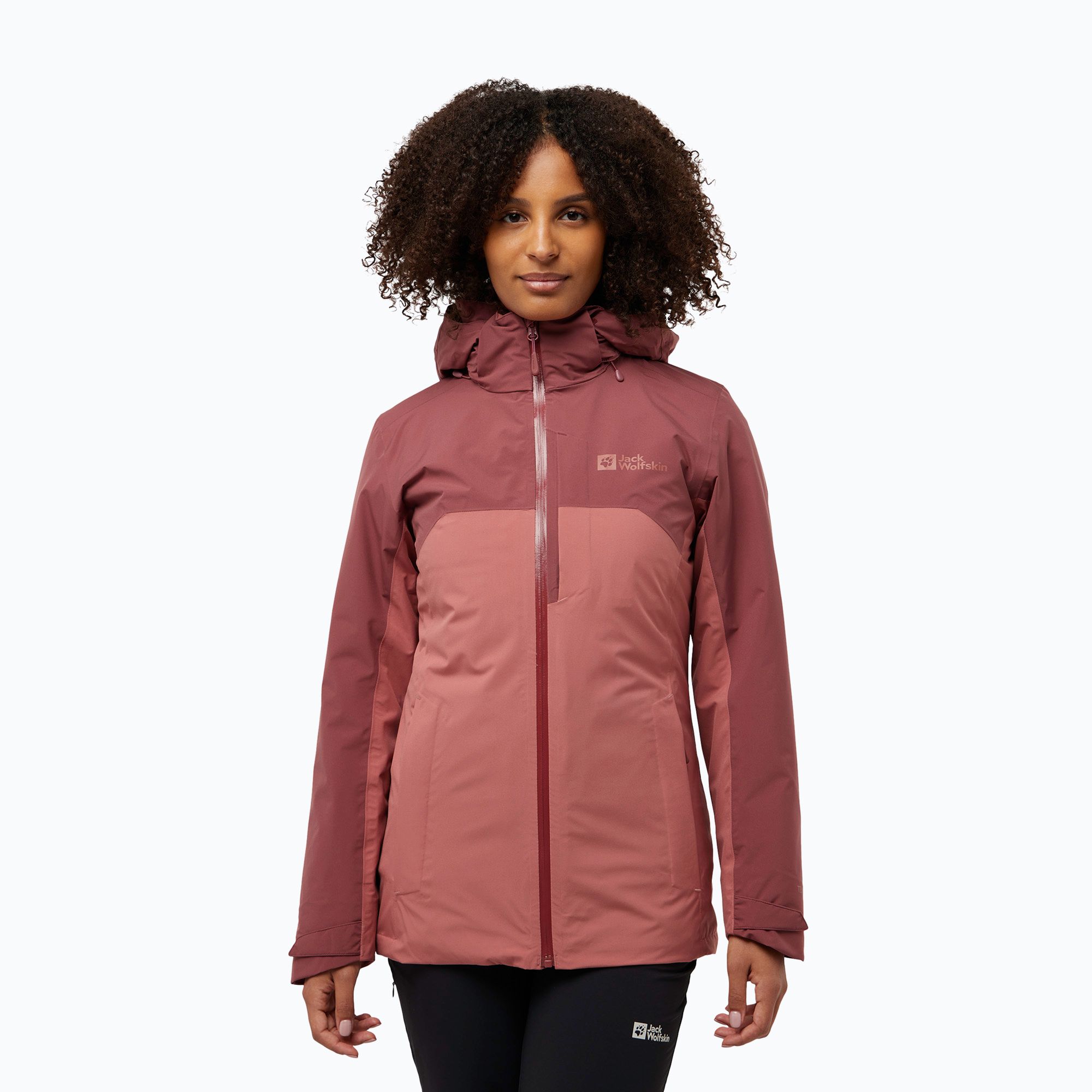 Kurtka 3w1 damska Jack Wolfskin Hunberg mineral red 