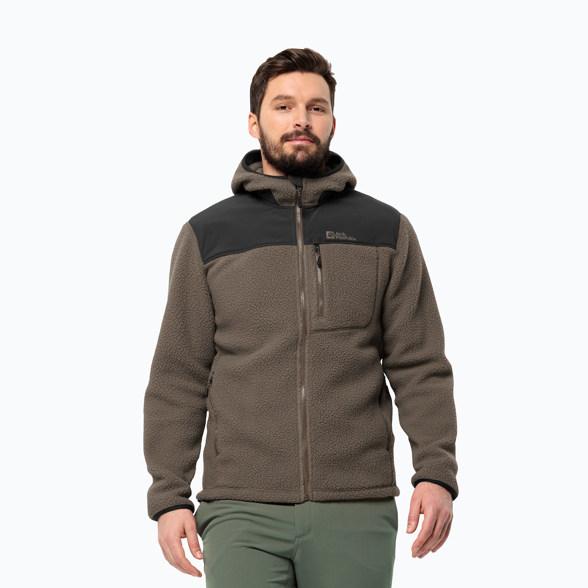 Bluza polarowa męska Jack Wolfskin Kammweg Pile Fz cold coffee 