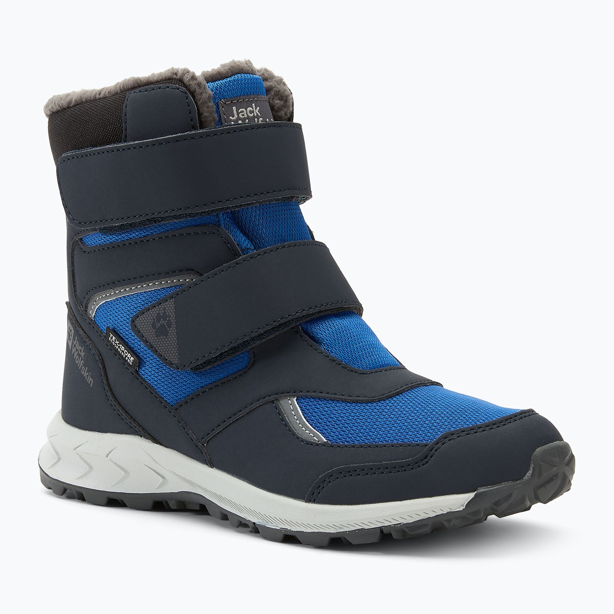 Śniegowce dziecięce Jack Wolfskin Woodland WT Texapore High VC crisp cobalt 