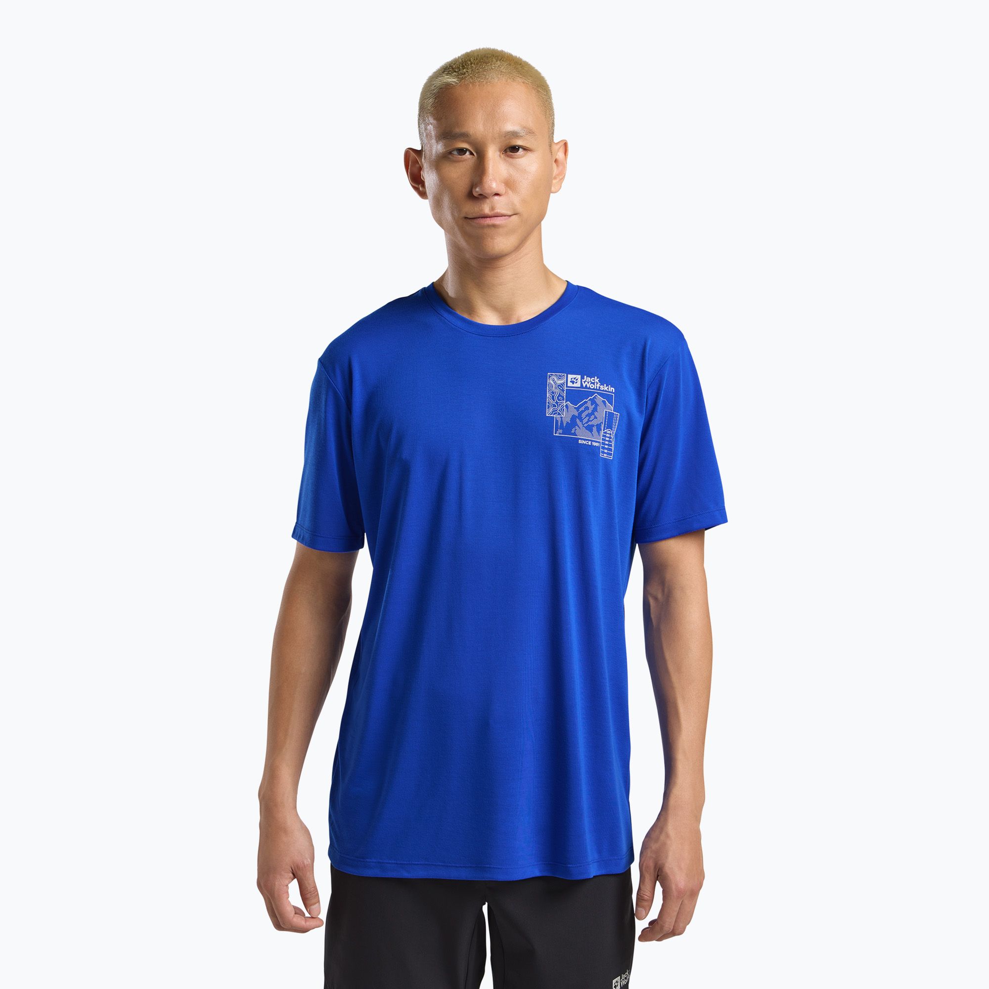 Koszulka trekkingowa męska Jack Wolfskin Vonnan Graphic explore vibrant blue 