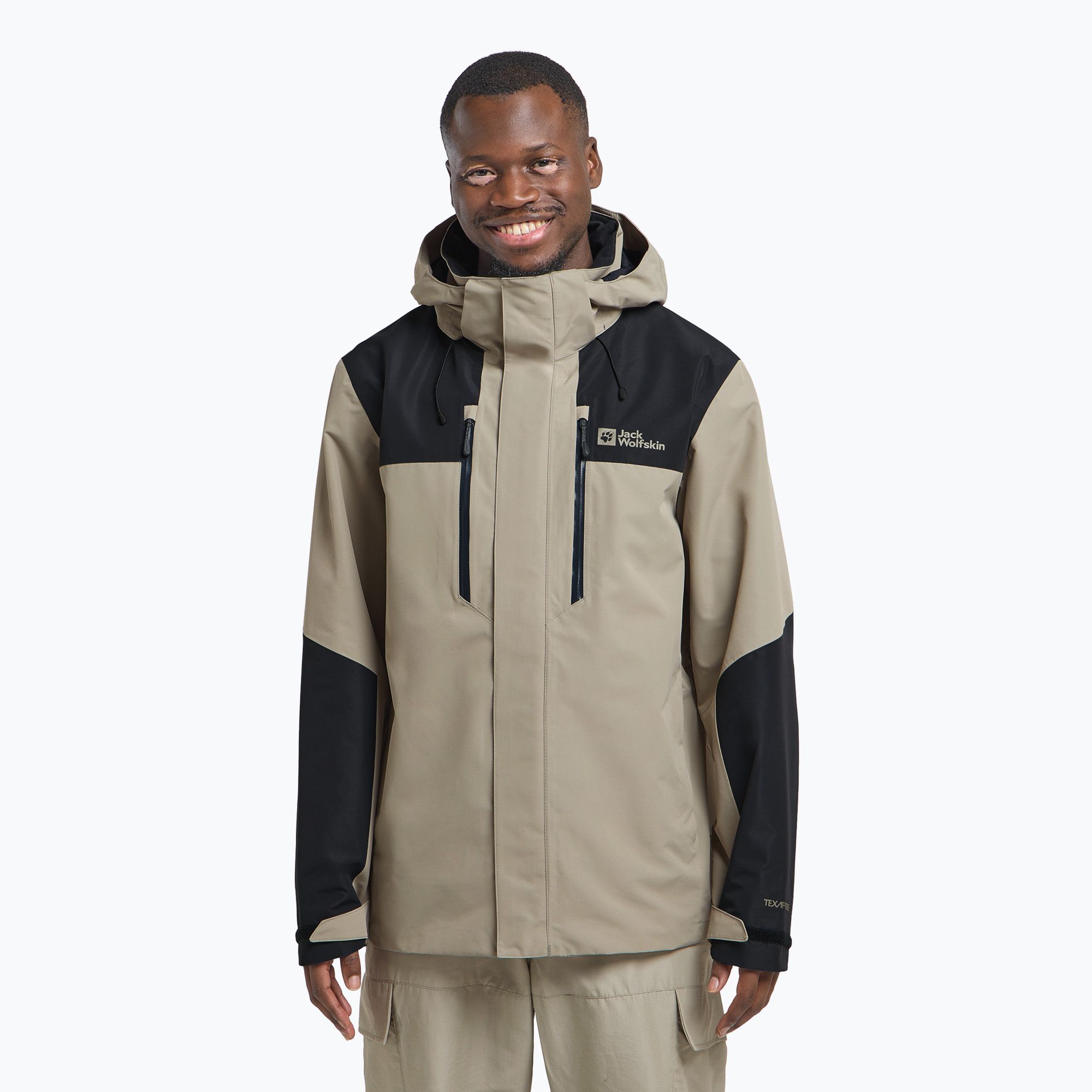 Kurtka przeciwdeszczowa męska Jack Wolfskin Jasper 2L stone 