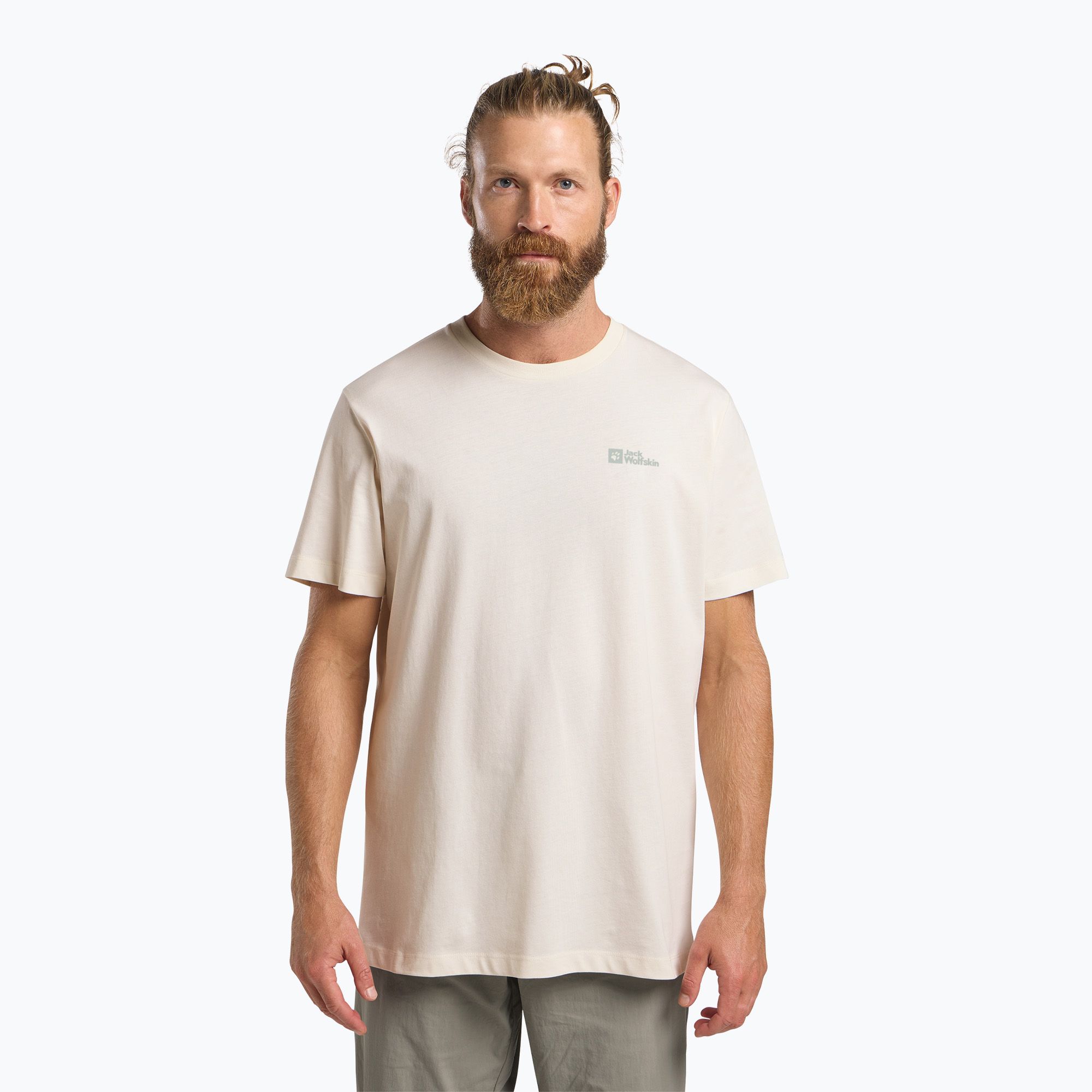 Koszulka męska Jack Wolfskin Essential cotton white 