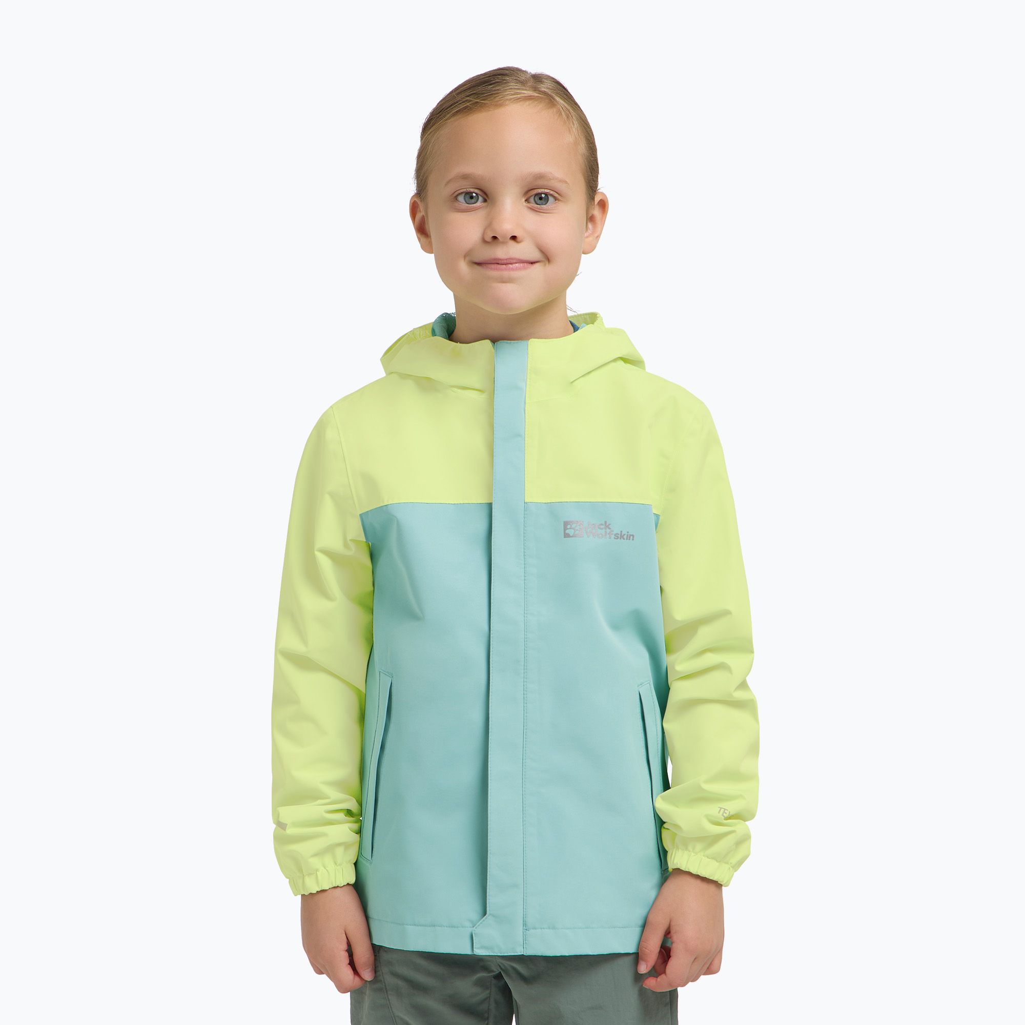 Kurtka przeciwdeszczowa dziecięca Jack Wolfskin Tucan soft jade 